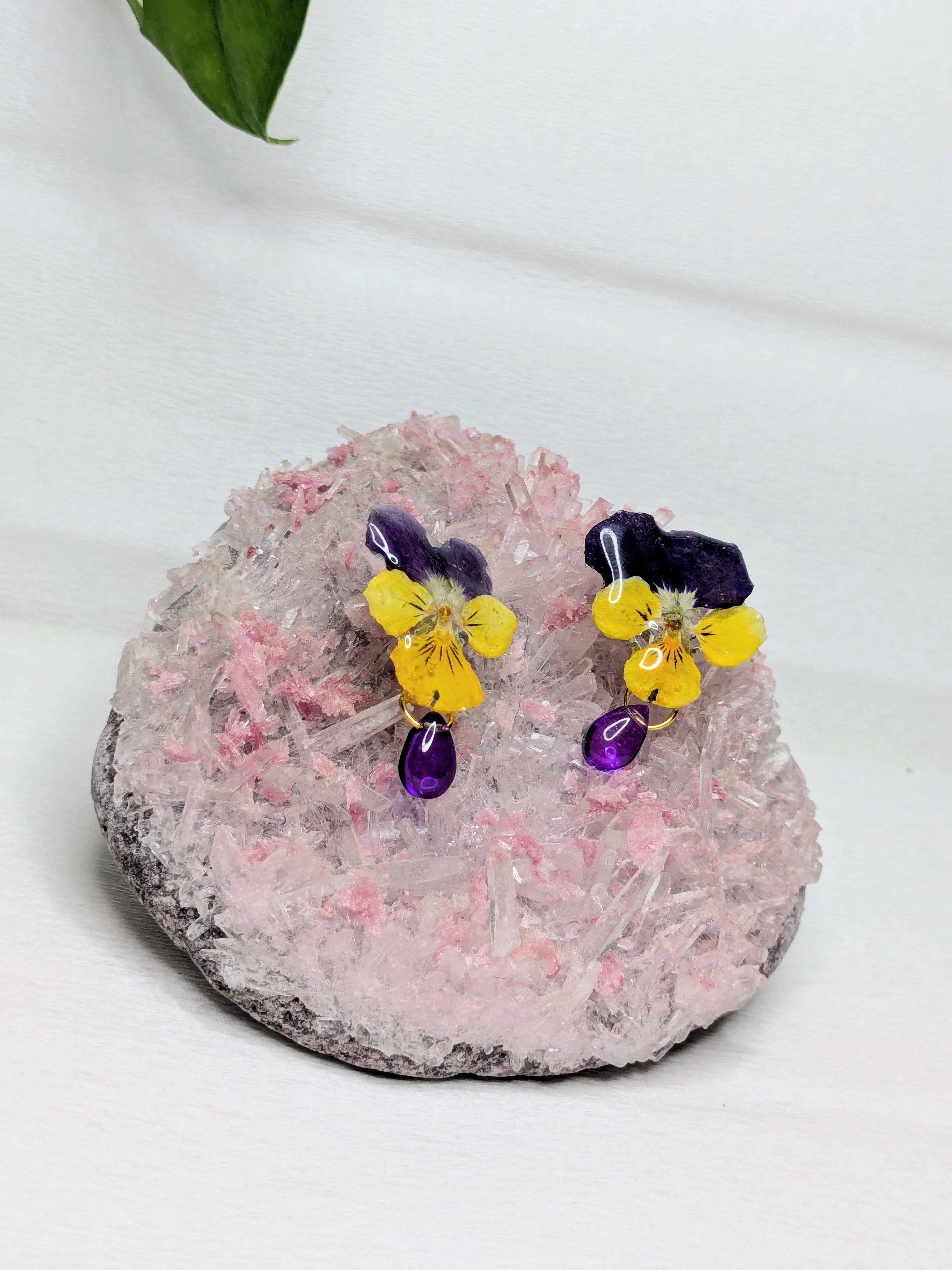 Boucles d'oreilles Pensées
