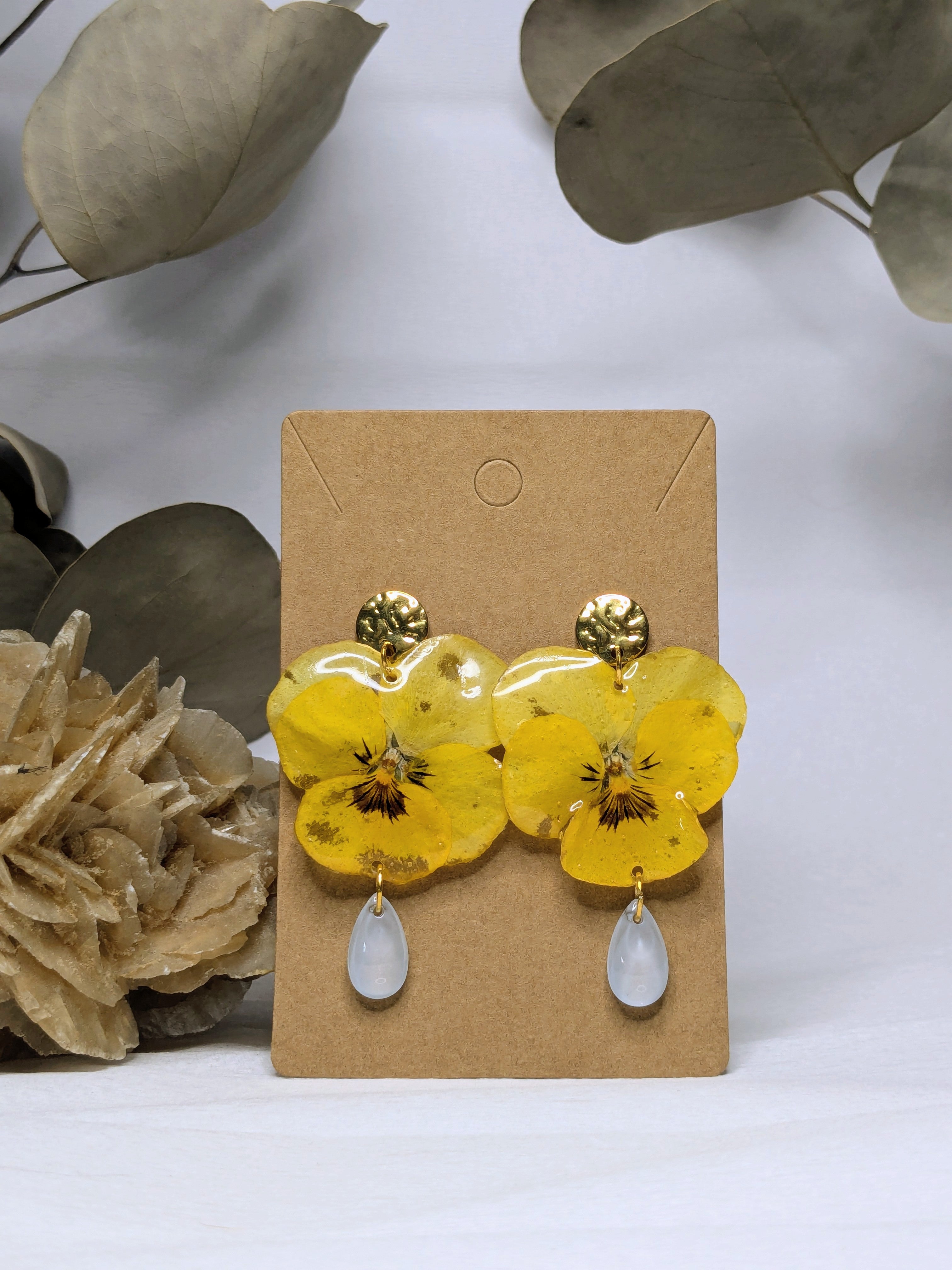 Boucles d'oreilles Mélusine Pensées