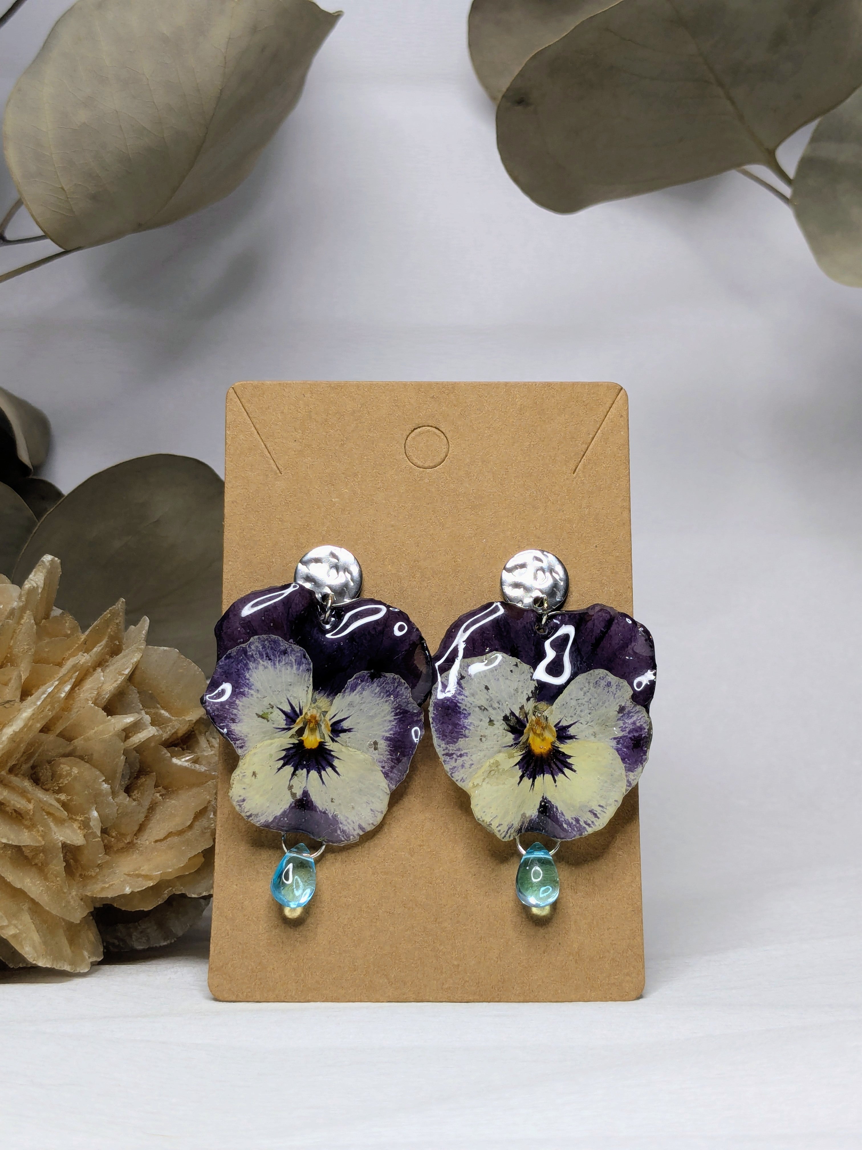 Boucles d'oreilles Néréide Pensées