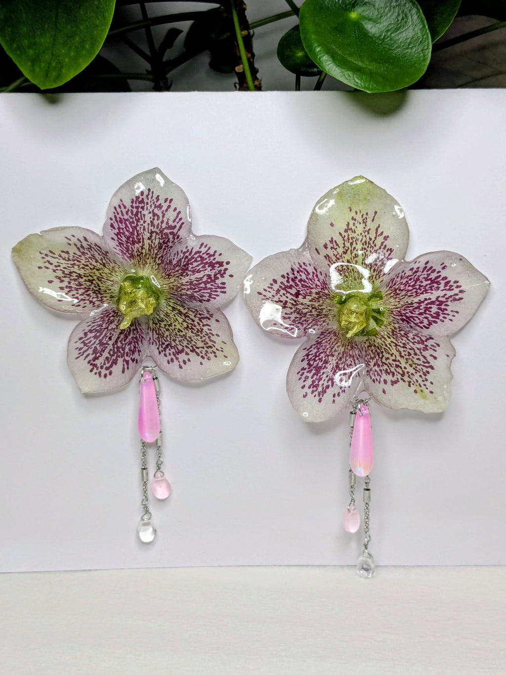 Boucles d'oreilles Hellébore XXL