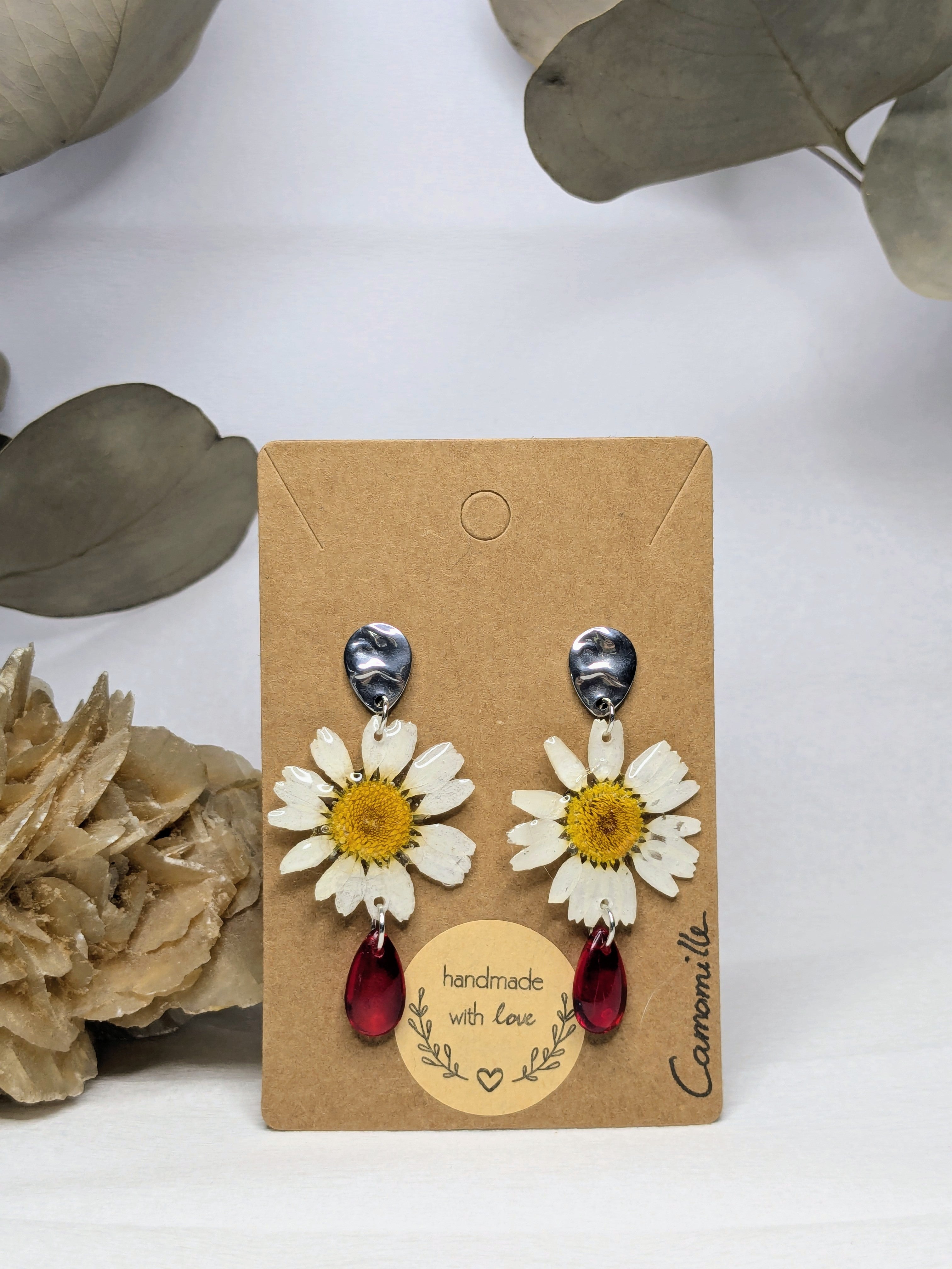 Boucles d'oreilles Ondine Camomilles