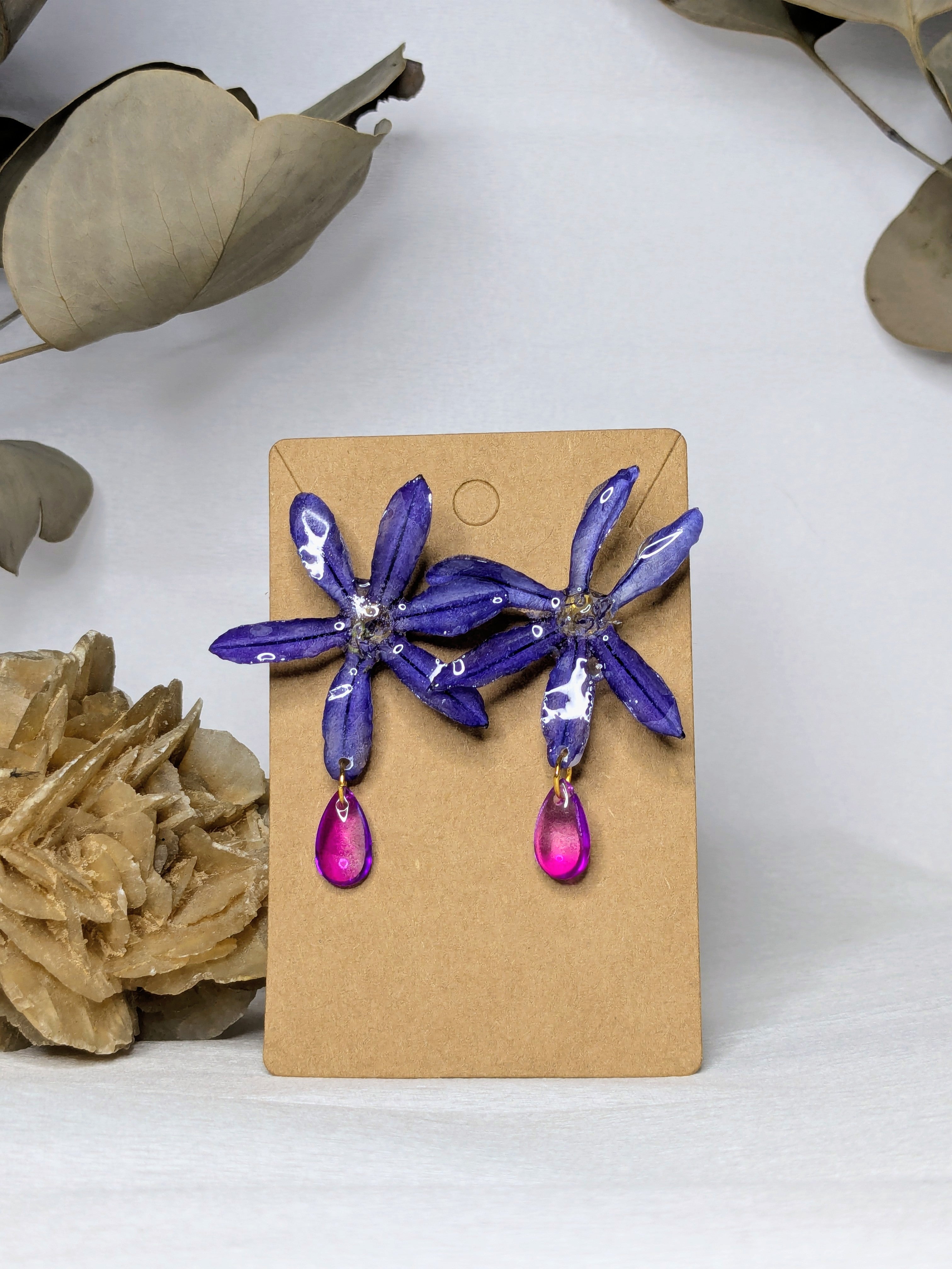 Boucles d'oreilles Elvira Agapanthes