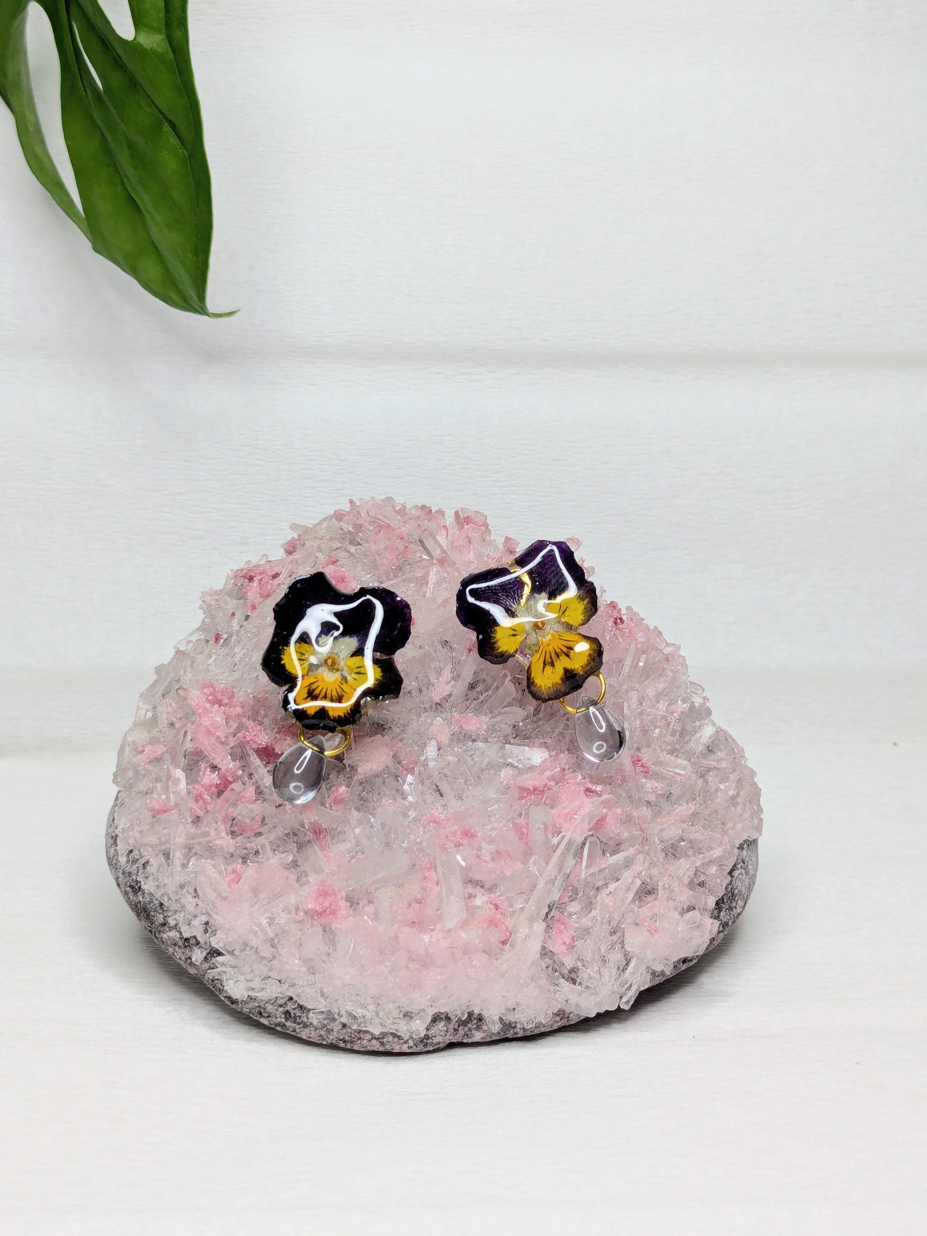 Boucles d'oreilles Pensées