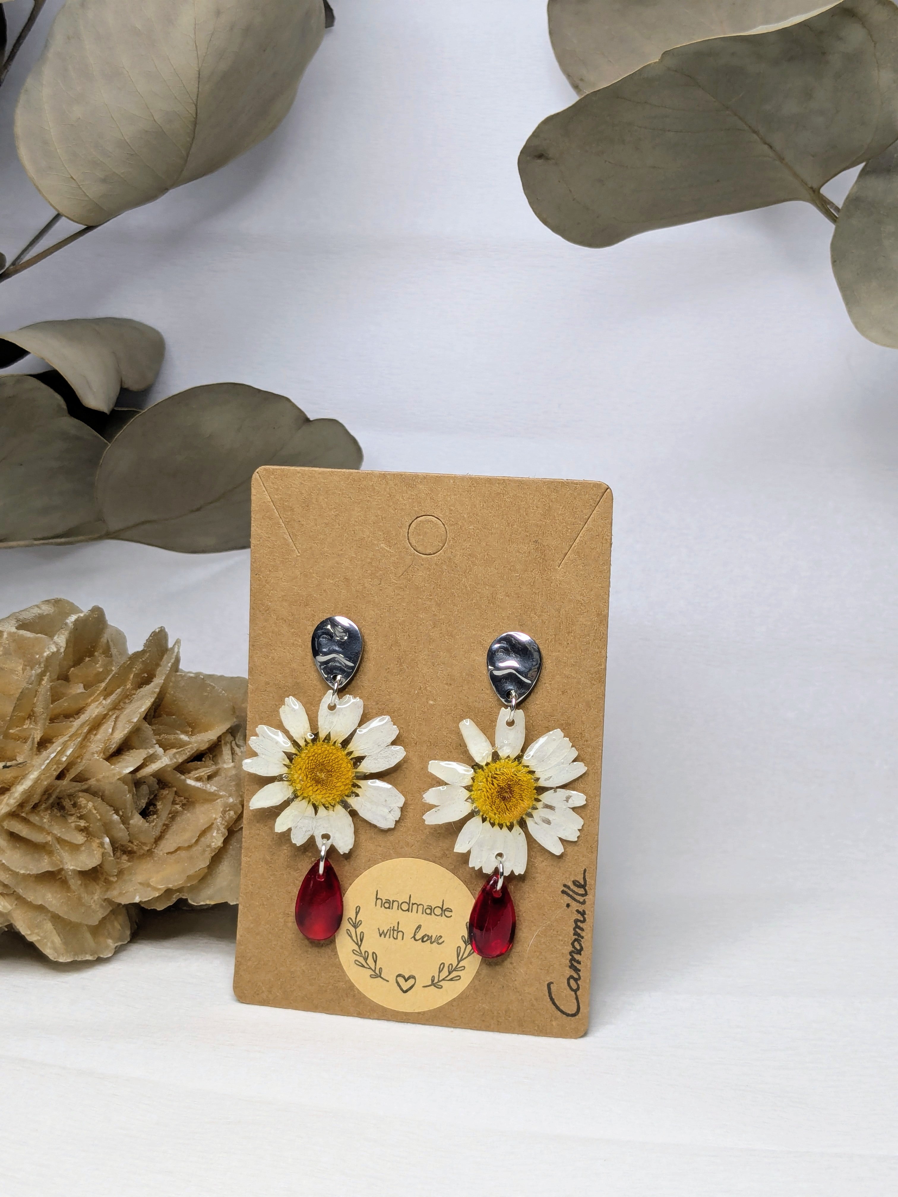 Boucles d'oreilles Ondine Camomilles