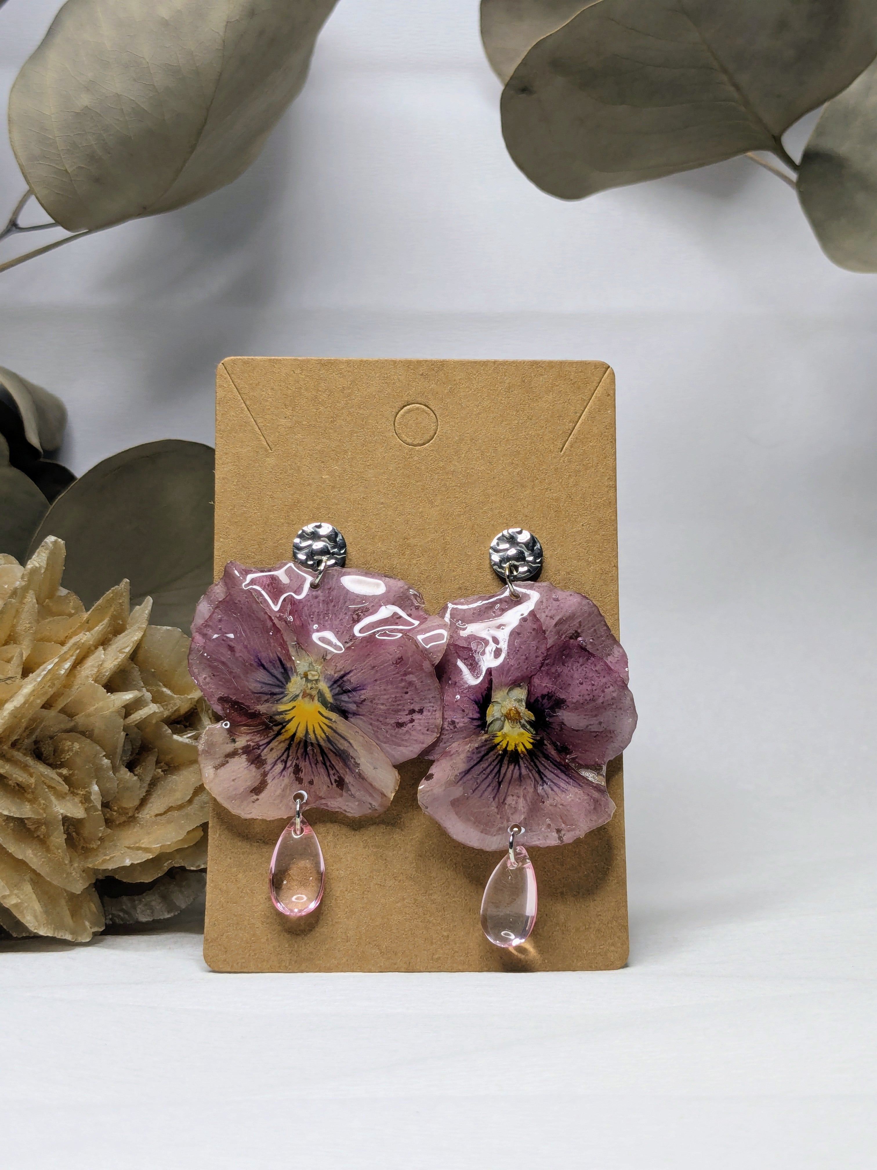 Boucles d'oreilles Selene Pensées