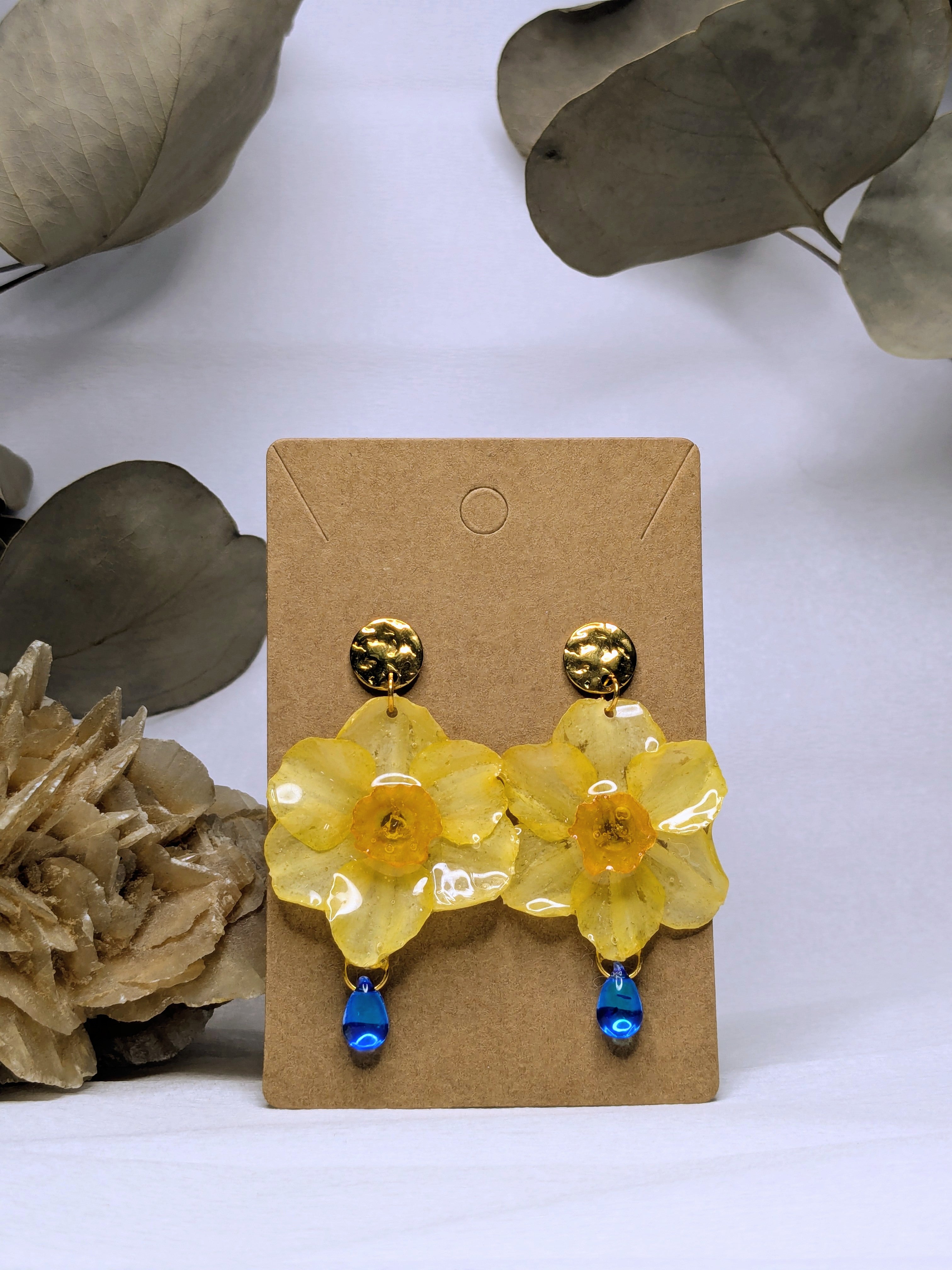 Boucles d'oreilles Néréide mini Narcisses