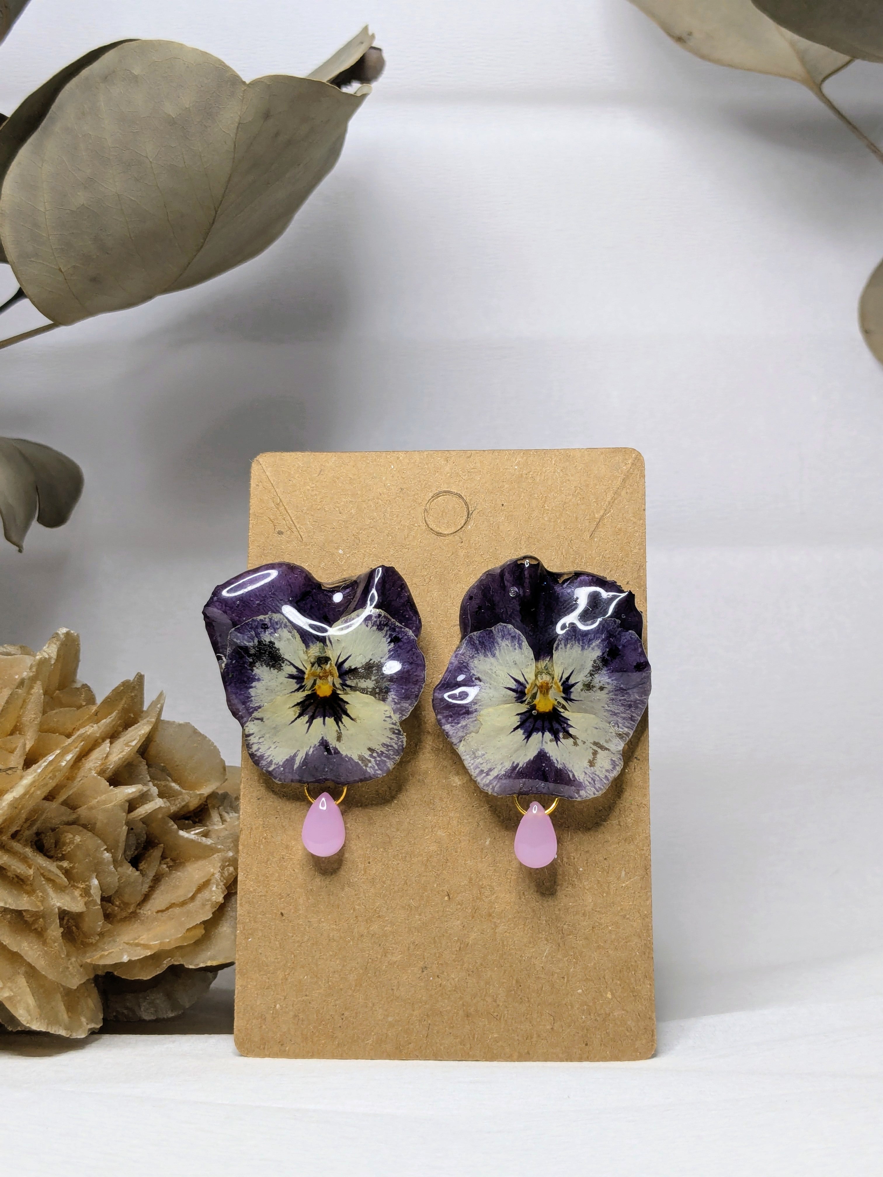 Boucles d'oreilles Dryade Pensées