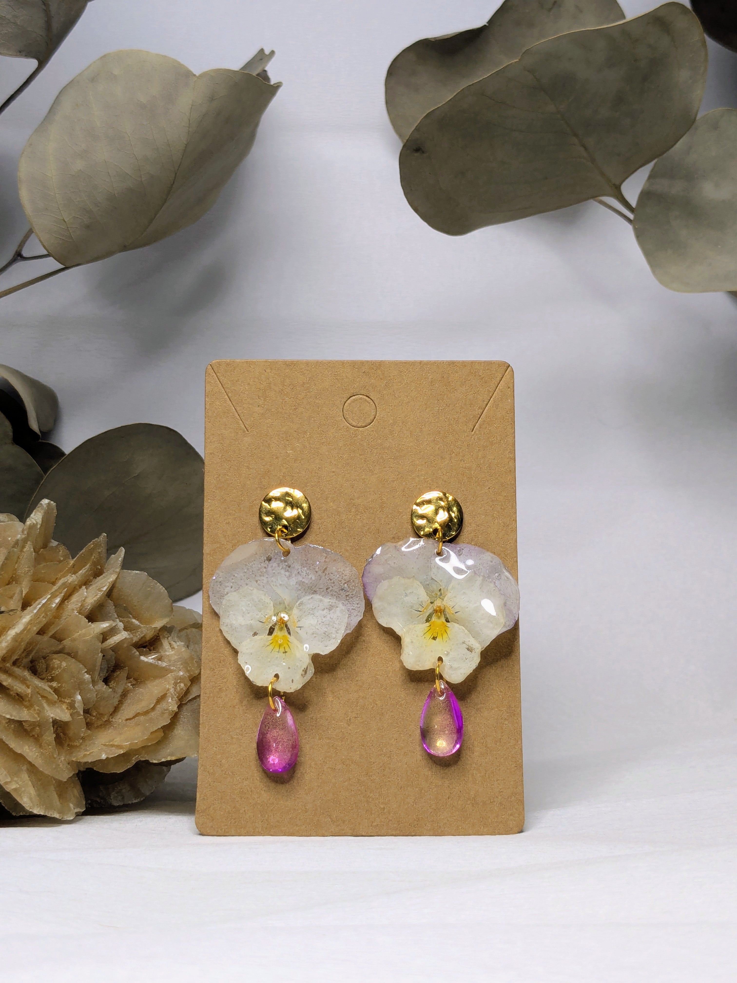 Boucles d'oreilles Mélusine Pensées