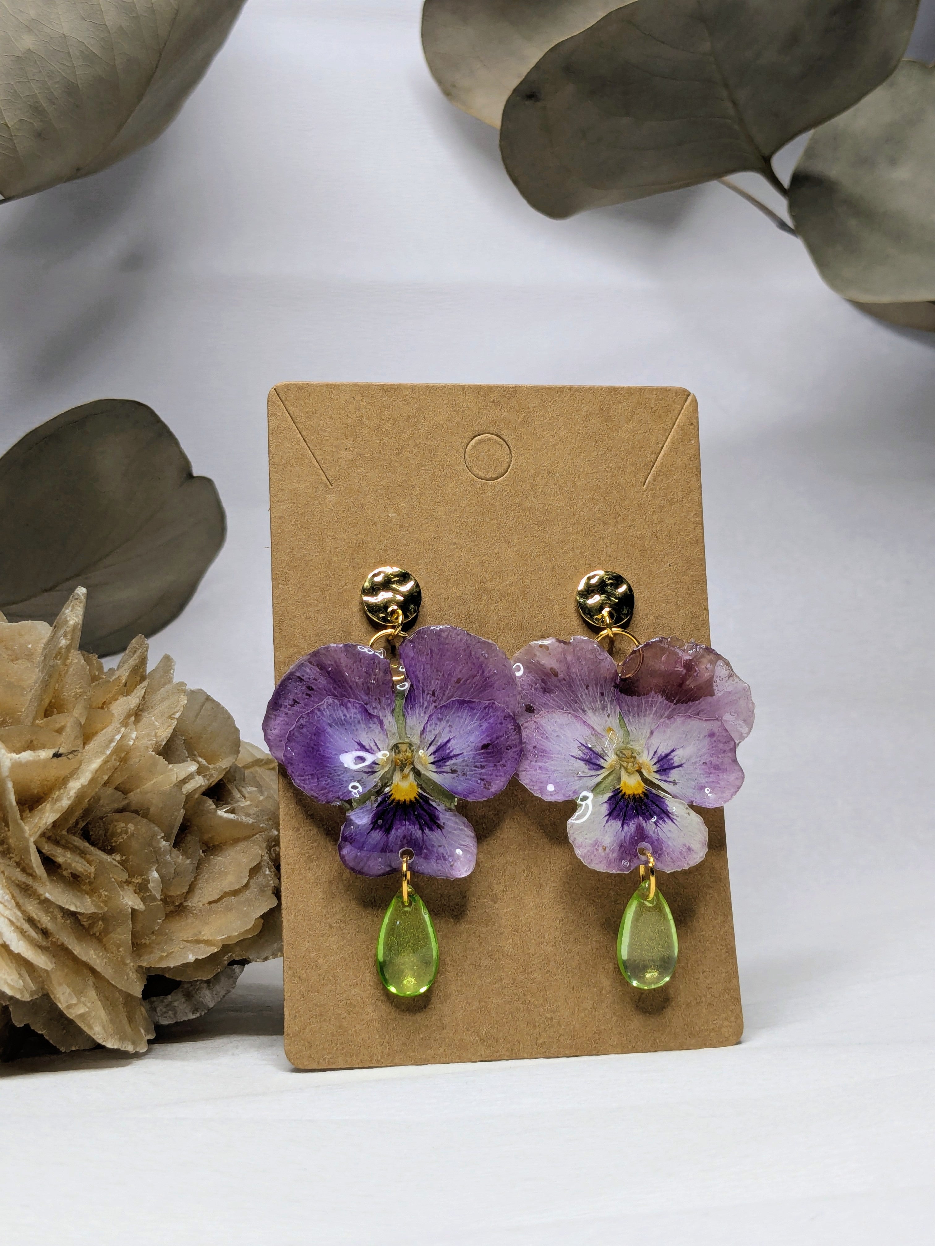 Boucles d'oreilles Selene Pensées