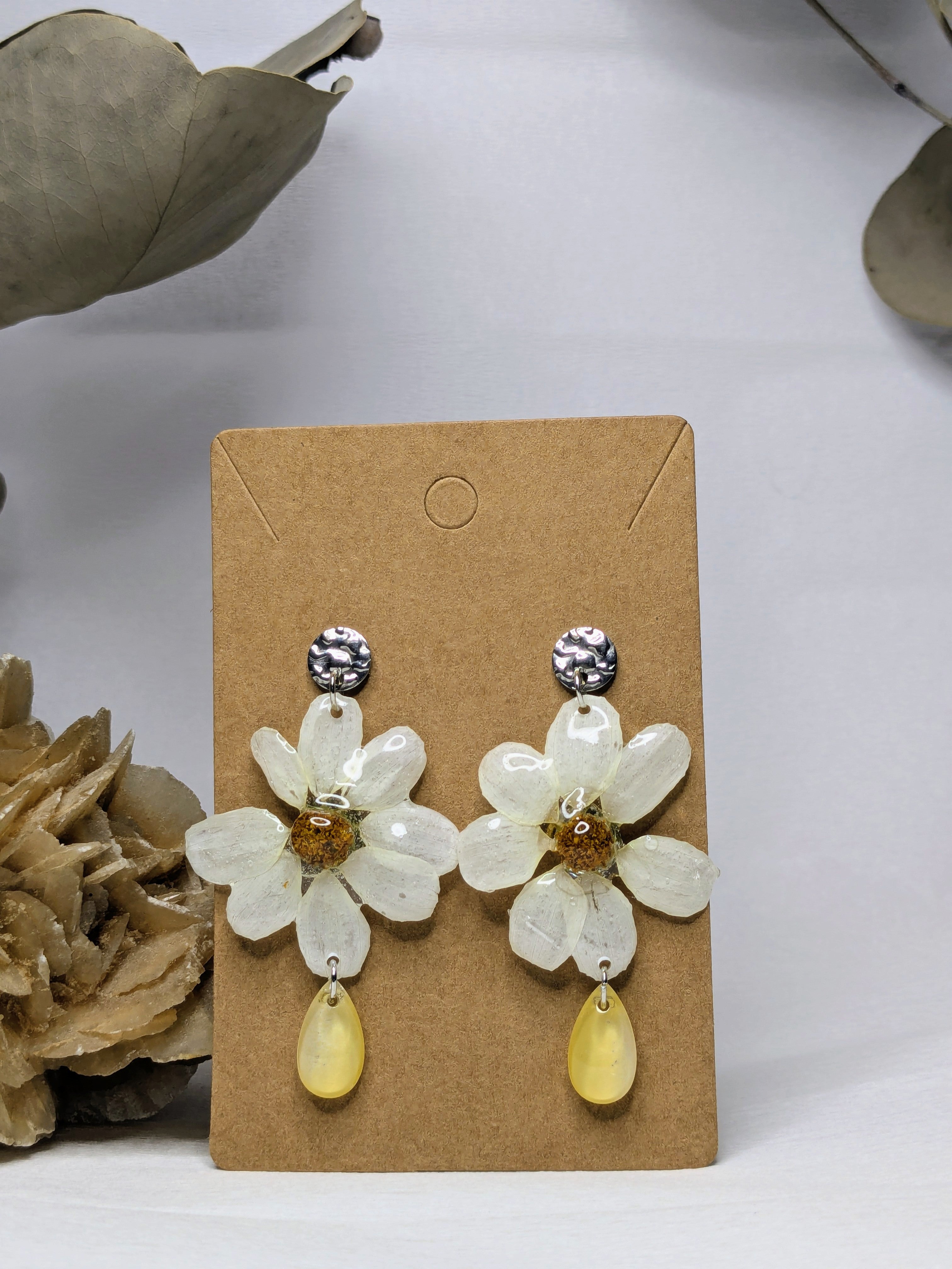 Boucles d'oreilles Selene Bidens Blanc
