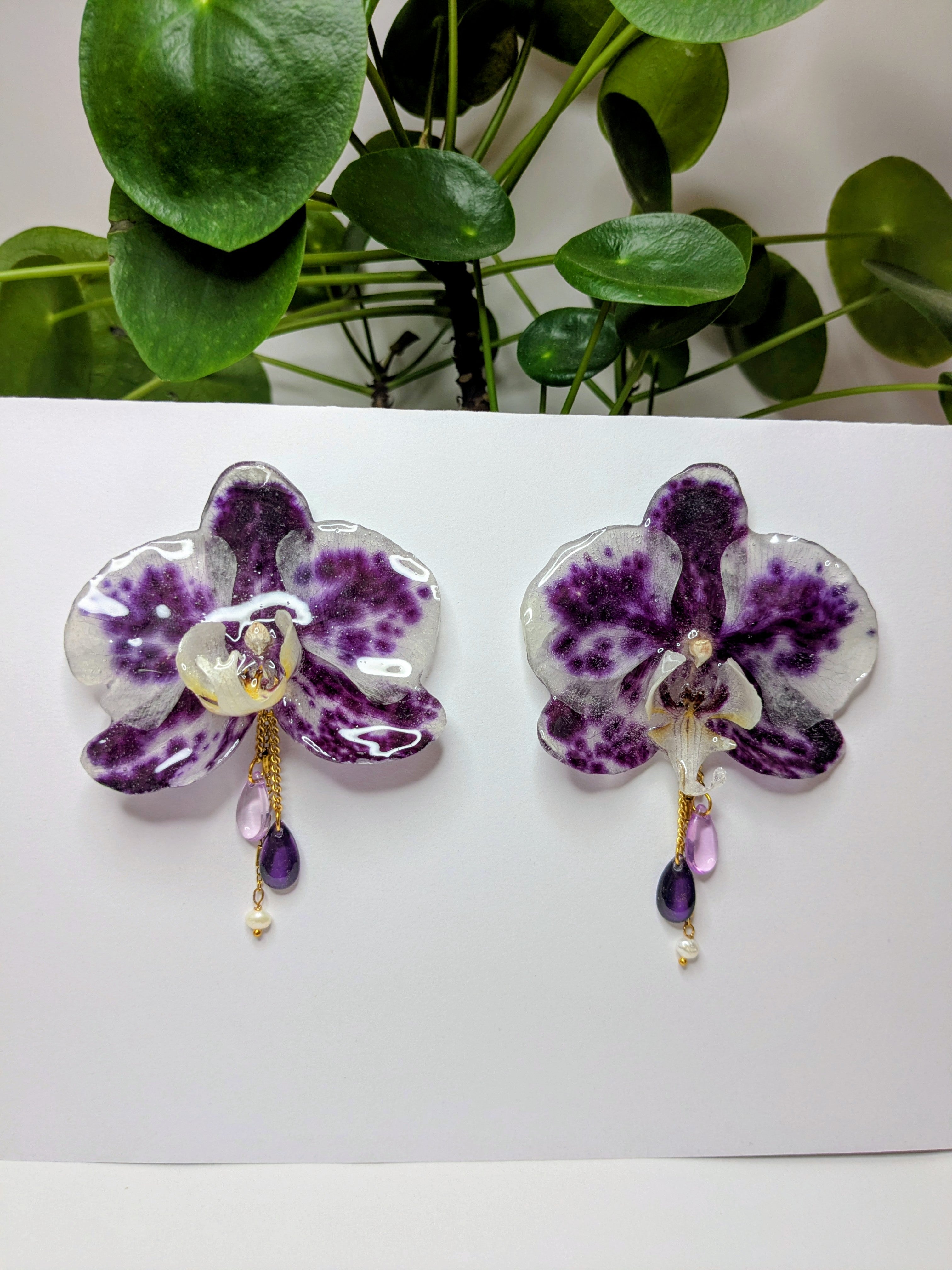 Boucles d'oreilles Orchidées