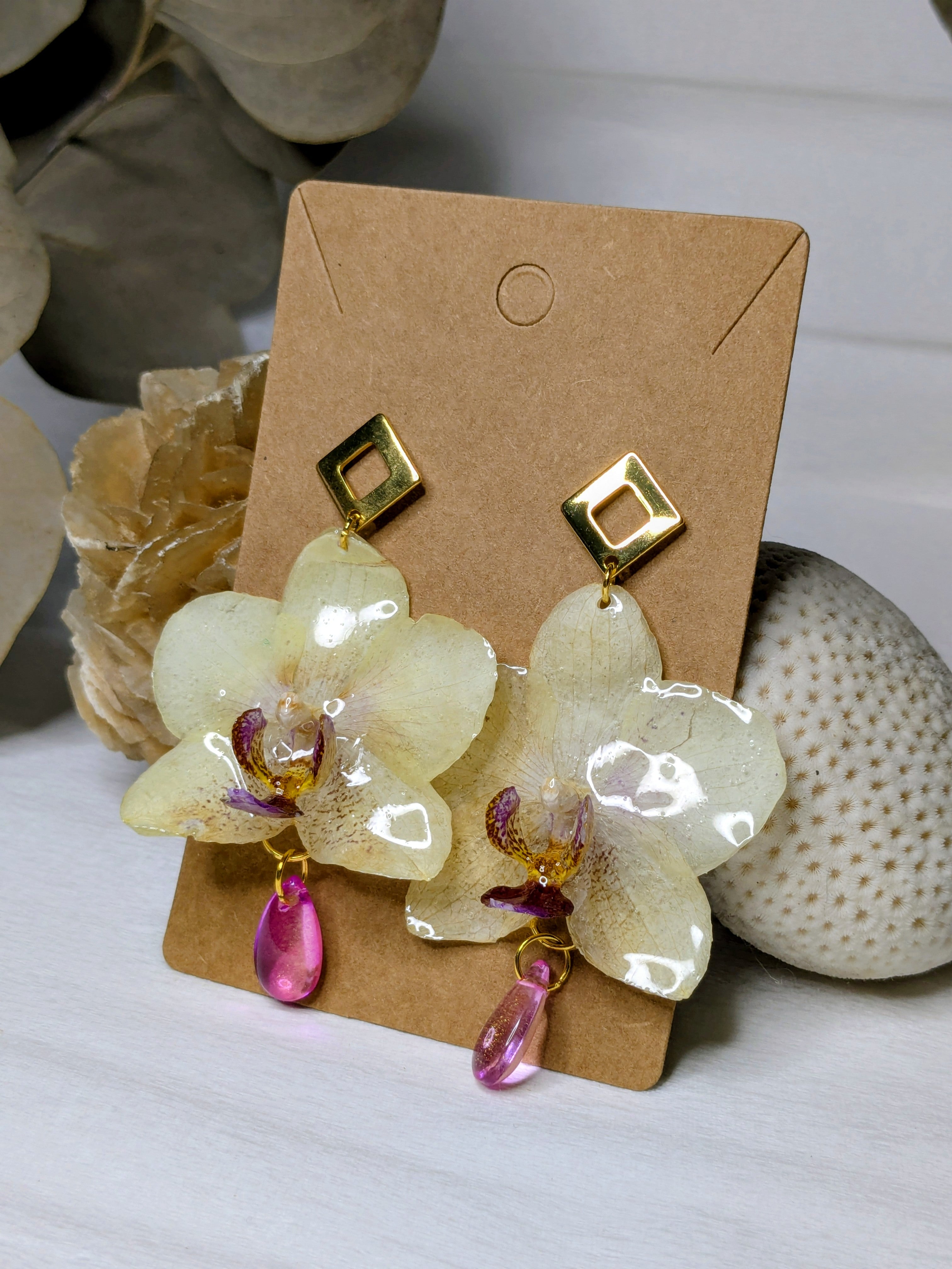 Boucles d'oreilles Sylva Orchidées