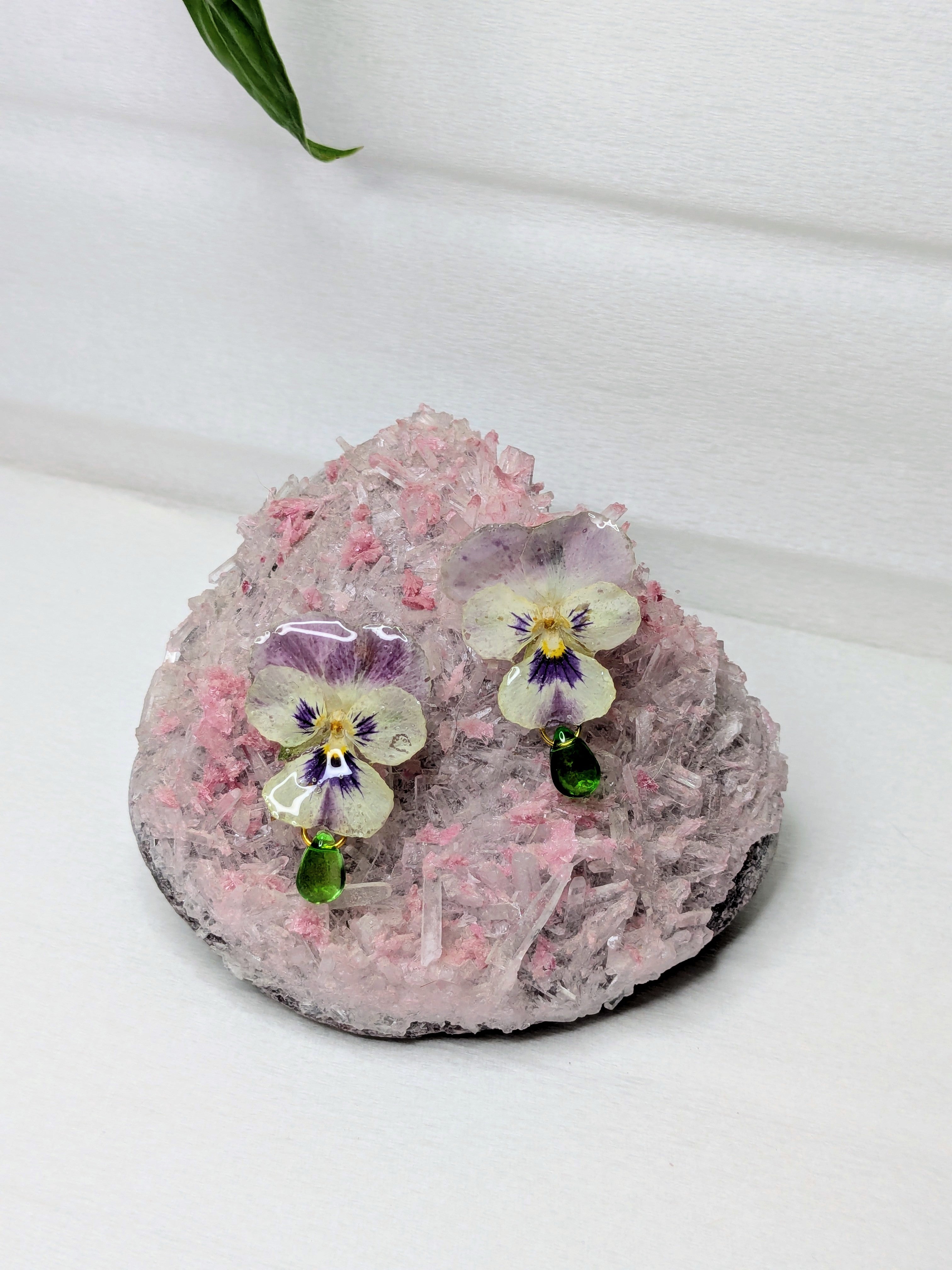 Boucles d'oreilles Pensées
