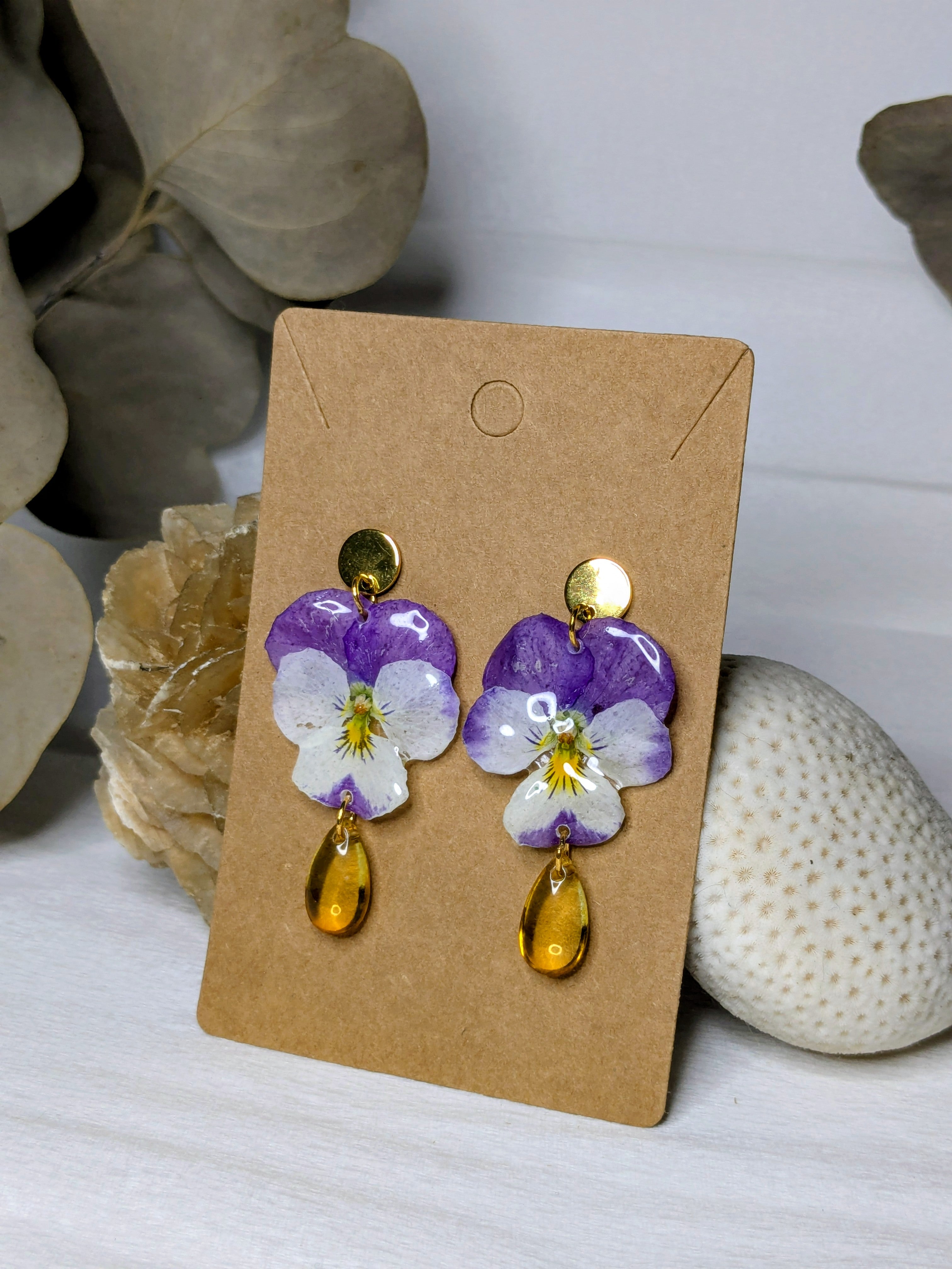 Boucles d'oreilles Aphrodite Pensées