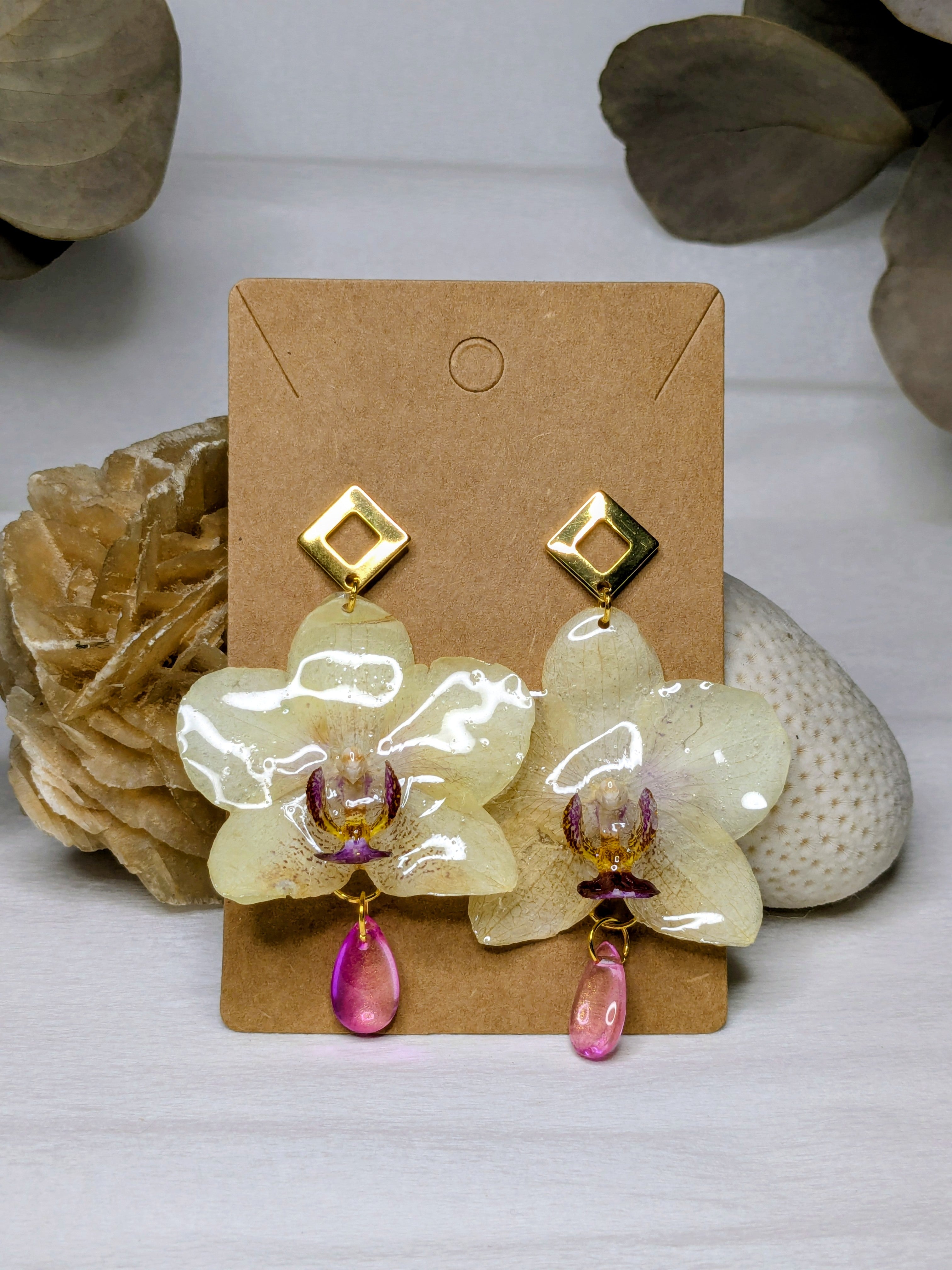 Boucles d'oreilles Sylva Orchidées