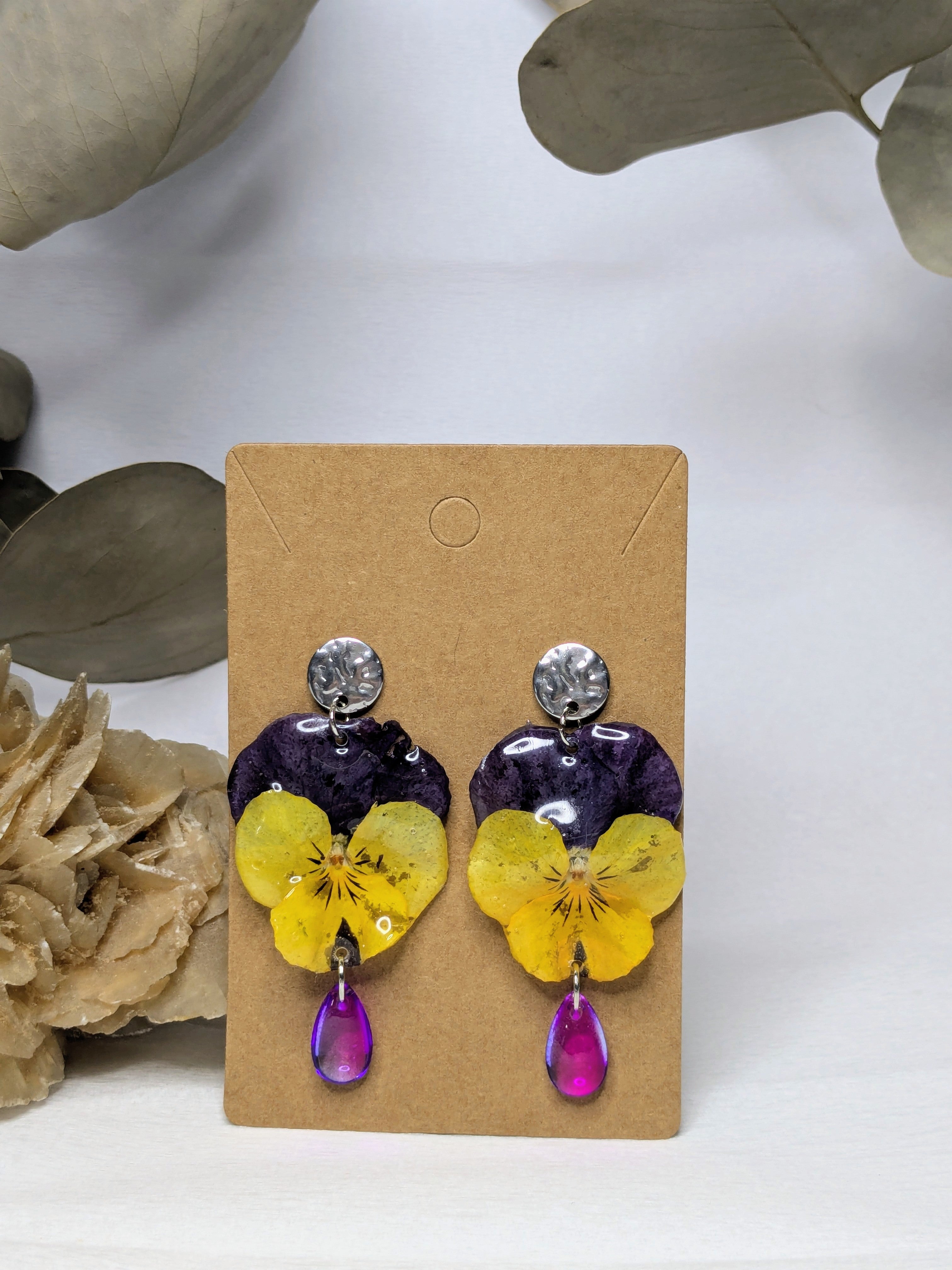 Boucles d'oreilles Mélusine Pensées