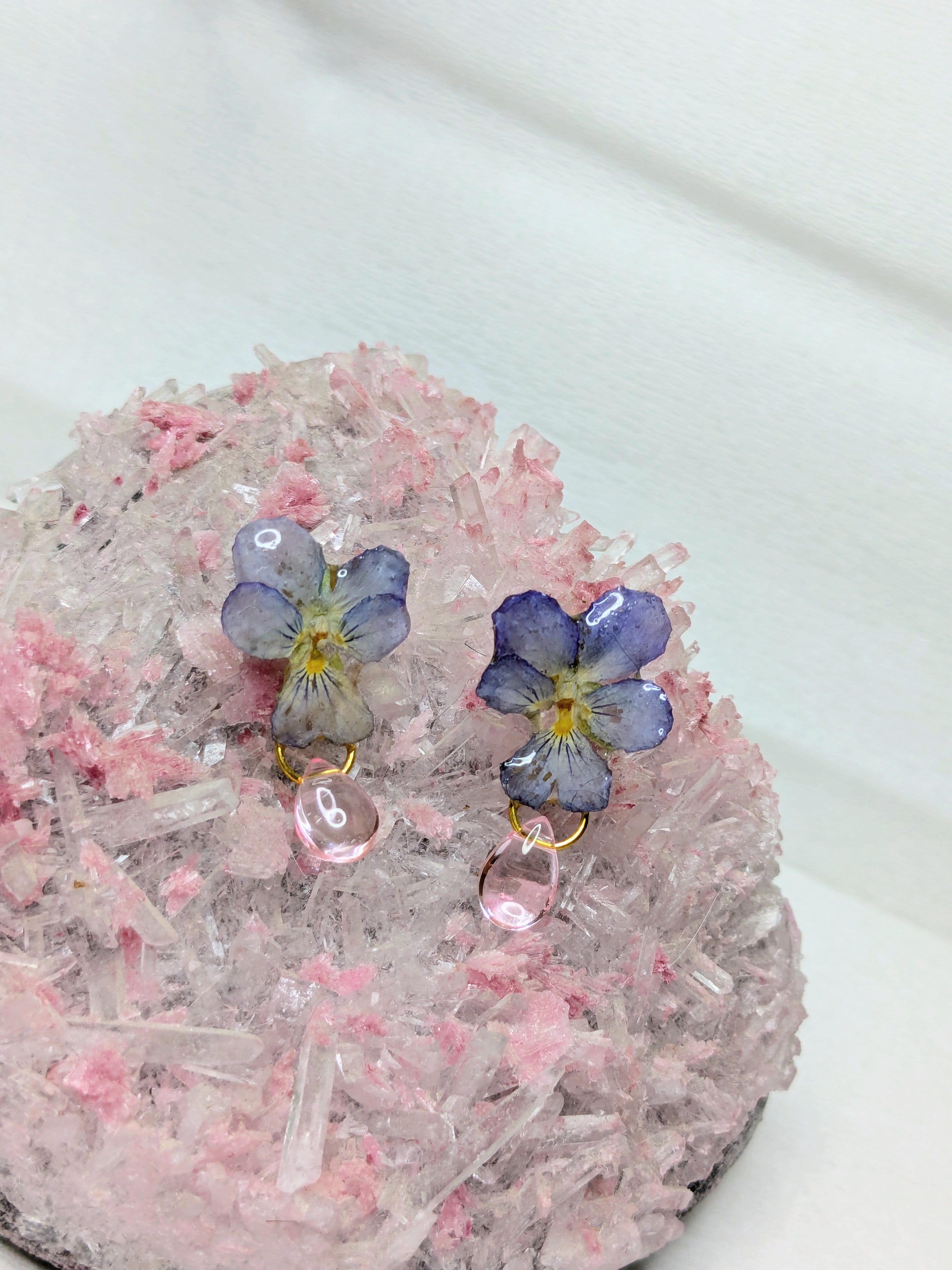 Boucles d'oreilles Pensées