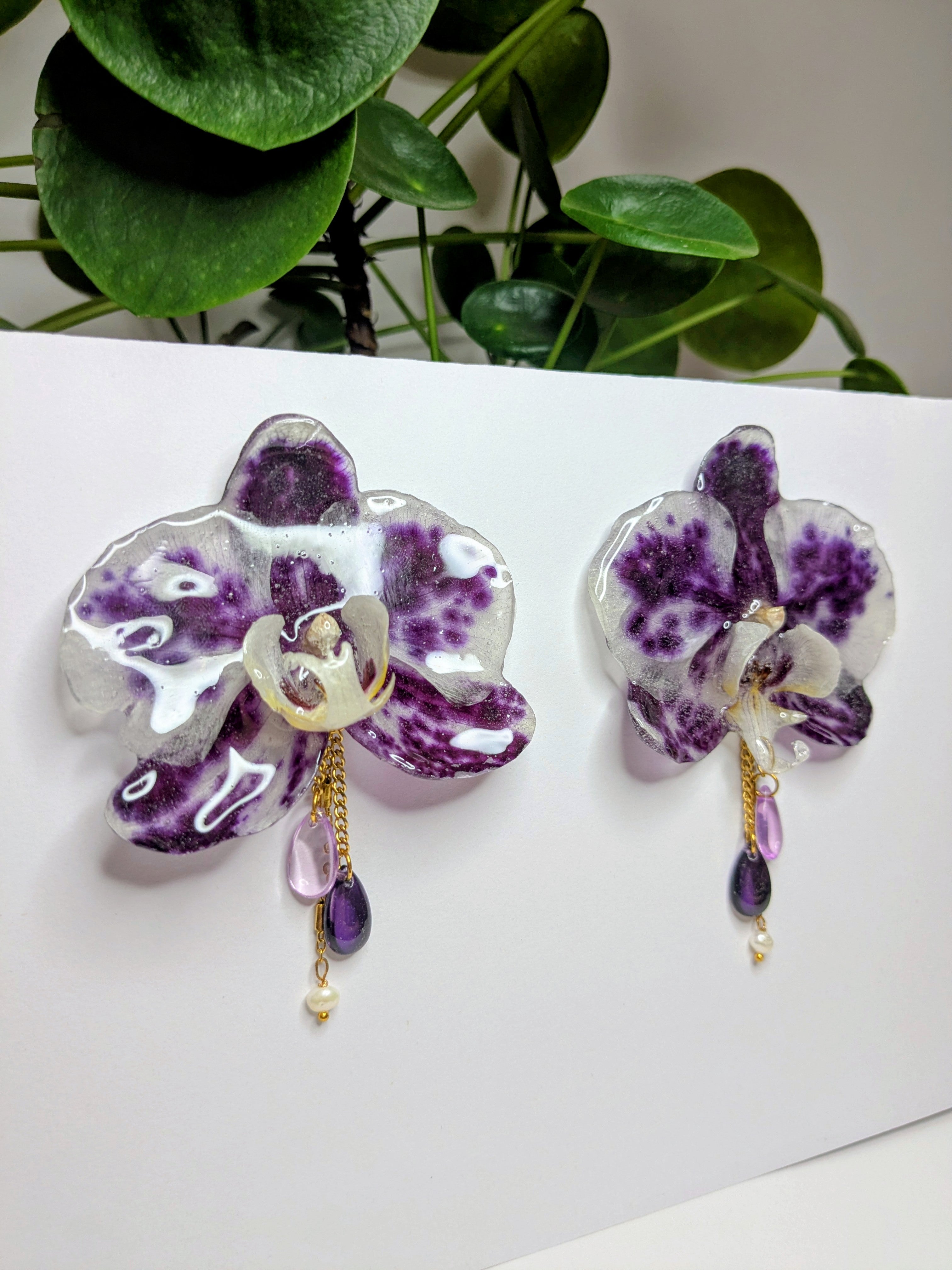 Boucles d'oreilles Orchidées