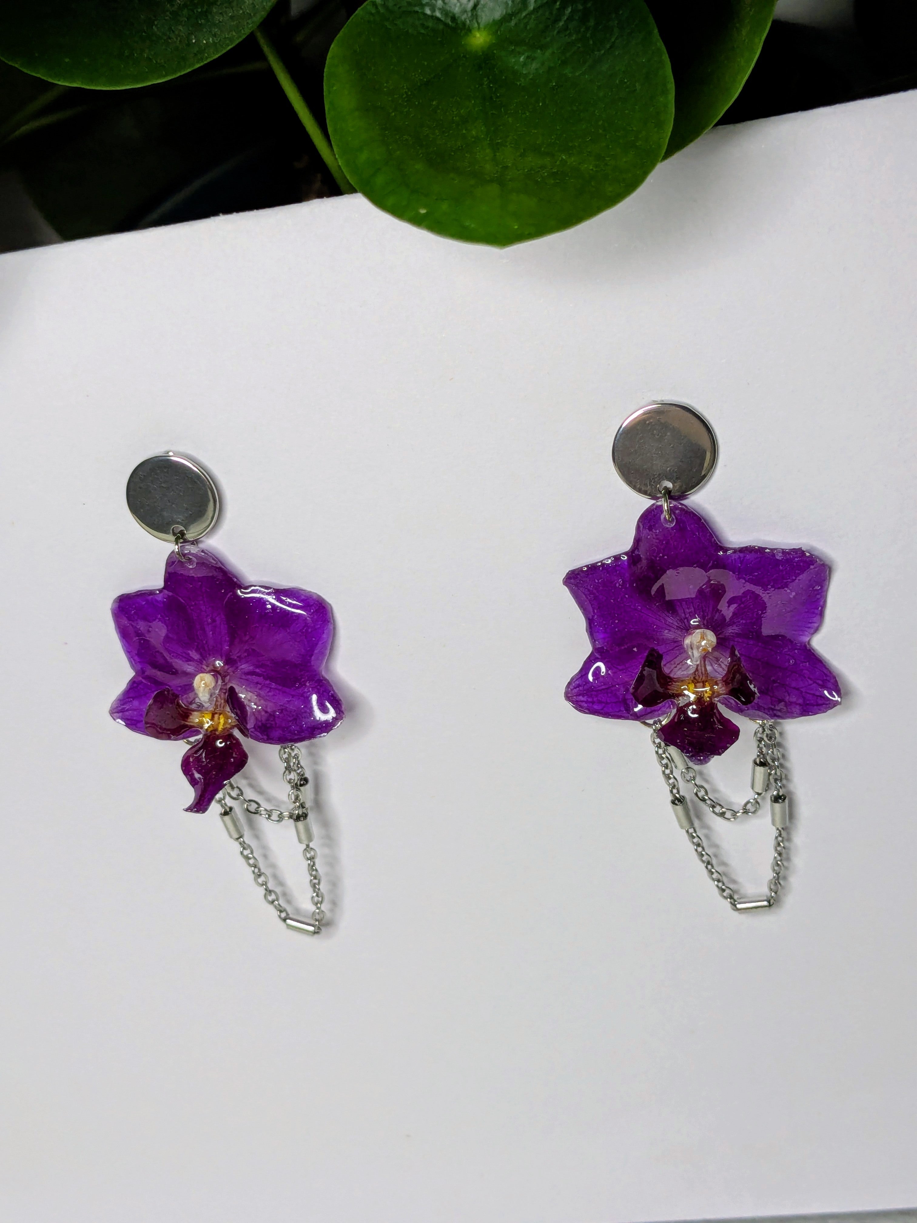 Boucles d'oreilles mini Orchidées