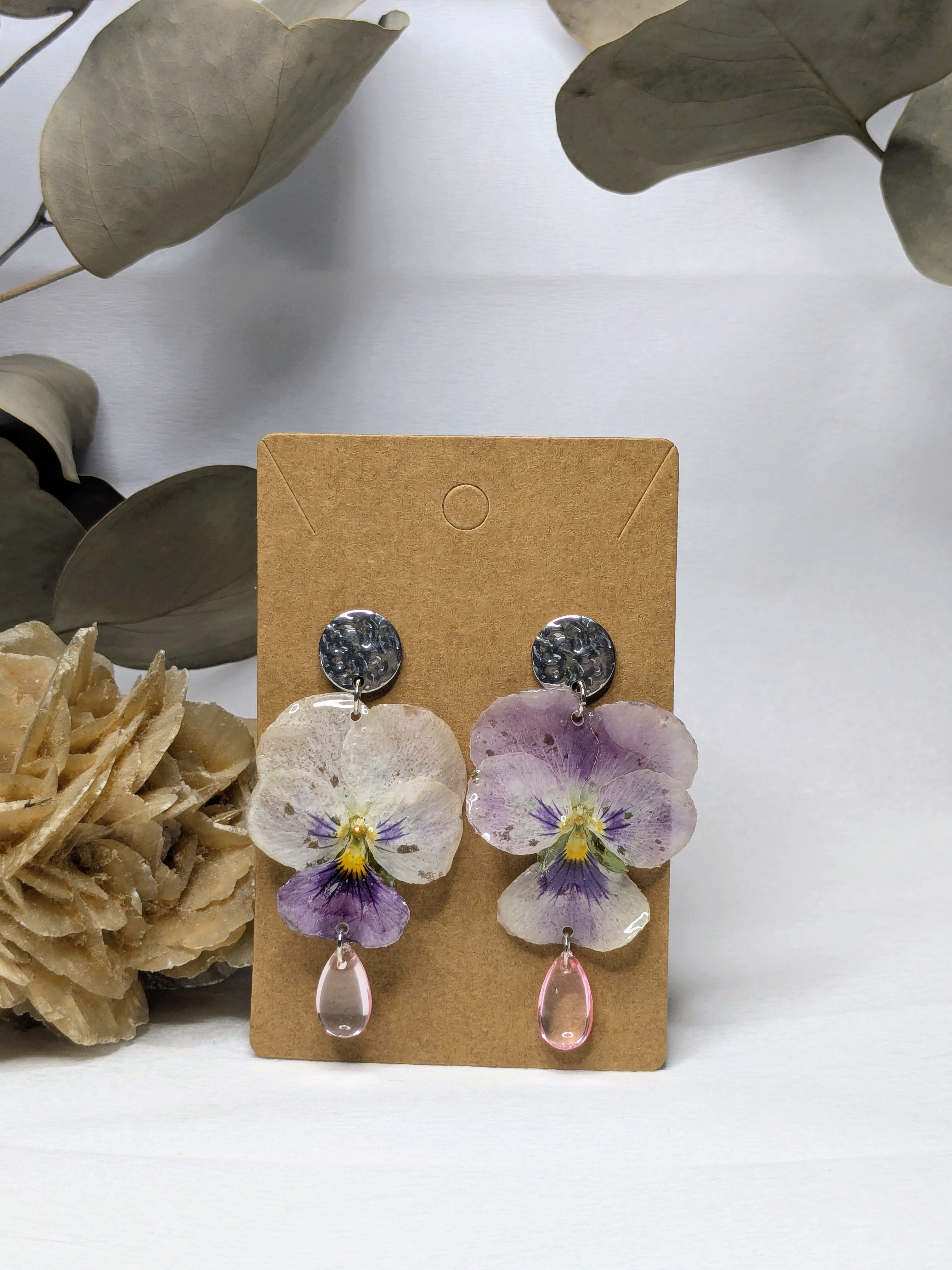 Boucles d'oreilles Zéphira Pensées