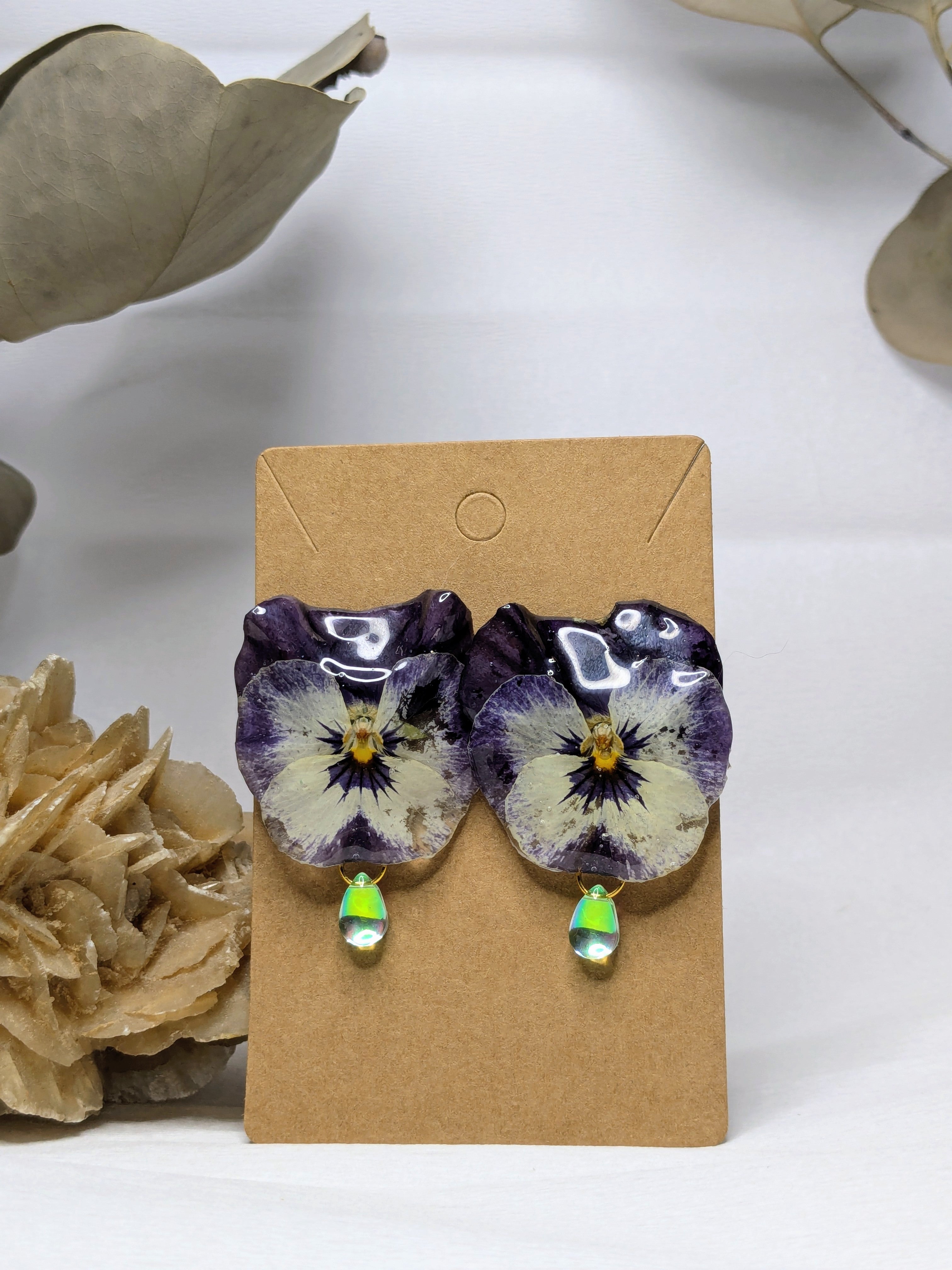 Boucles d'oreilles Dryade Pensées