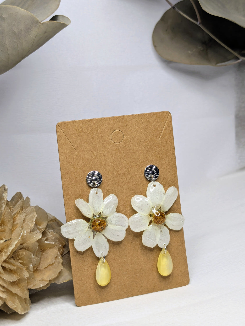 Boucles d'oreilles Selene Bidens Blanc