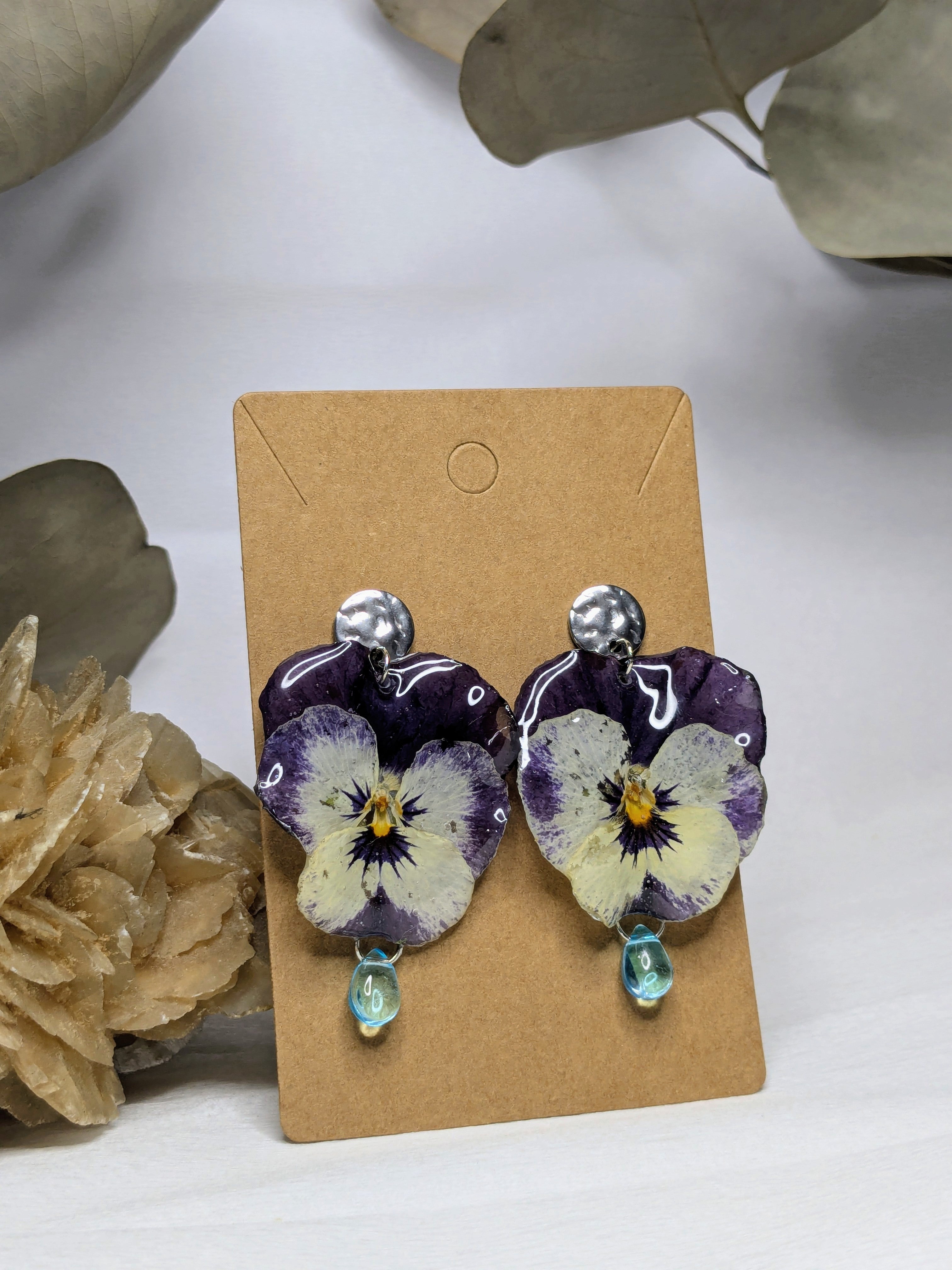 Boucles d'oreilles Néréide Pensées