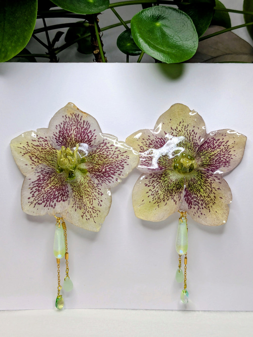 Boucles d'oreilles Hellébore XXL