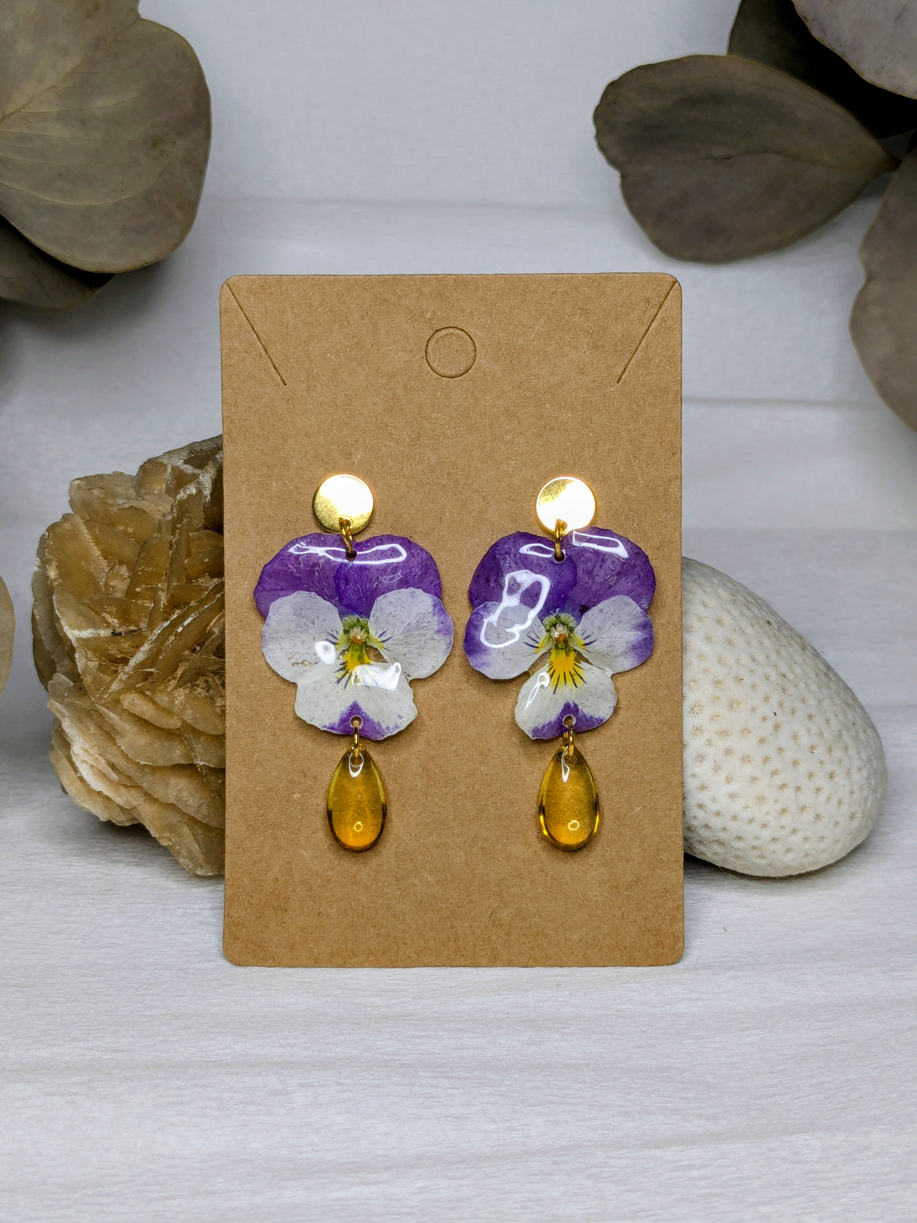 Boucles d'oreilles Aphrodite Pensées