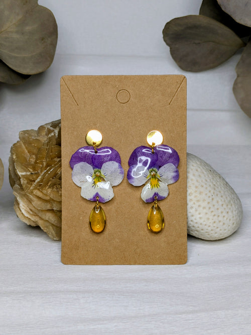 Boucles d'oreilles Aphrodite Pensées