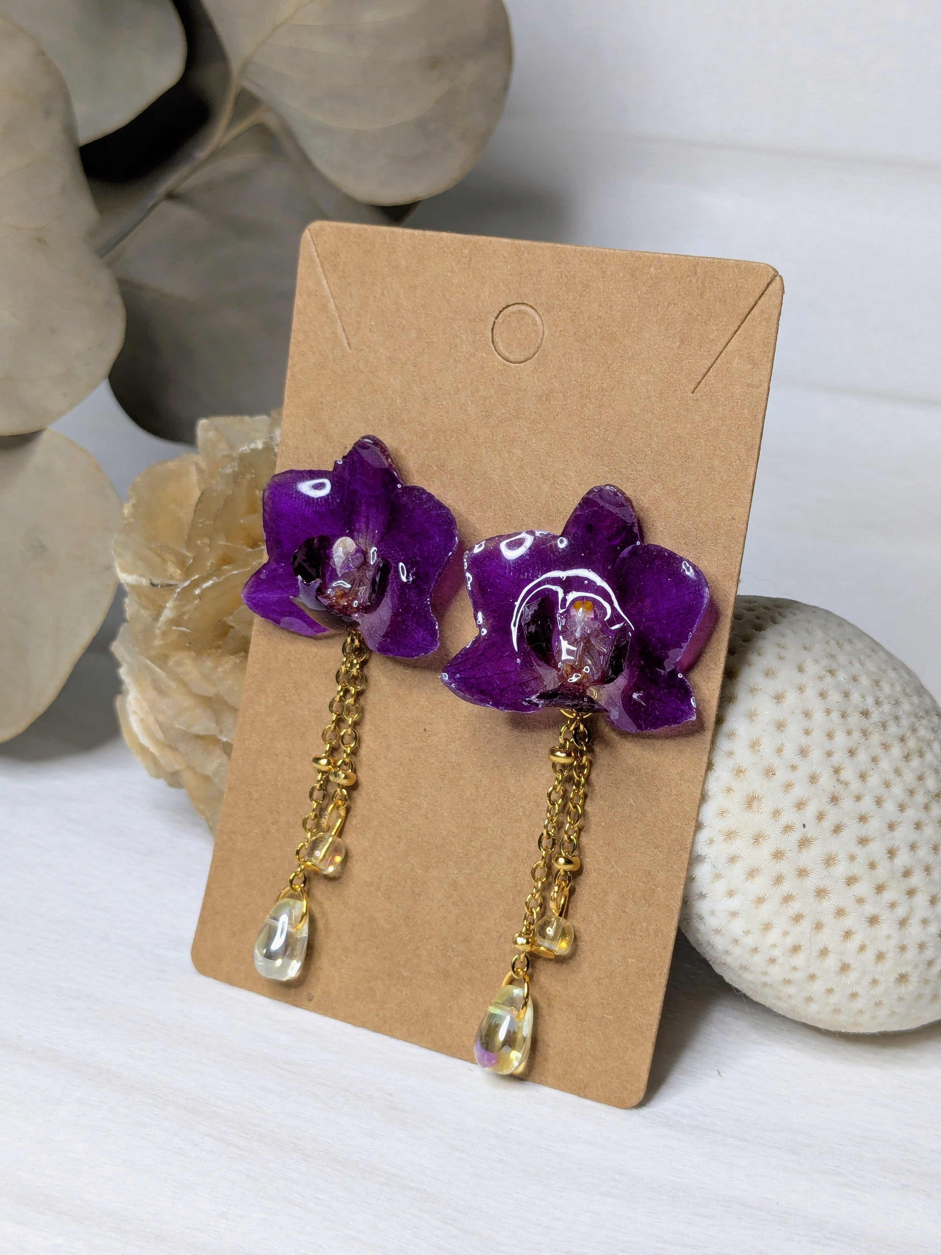Boucles d'oreilles mini Orchidées
