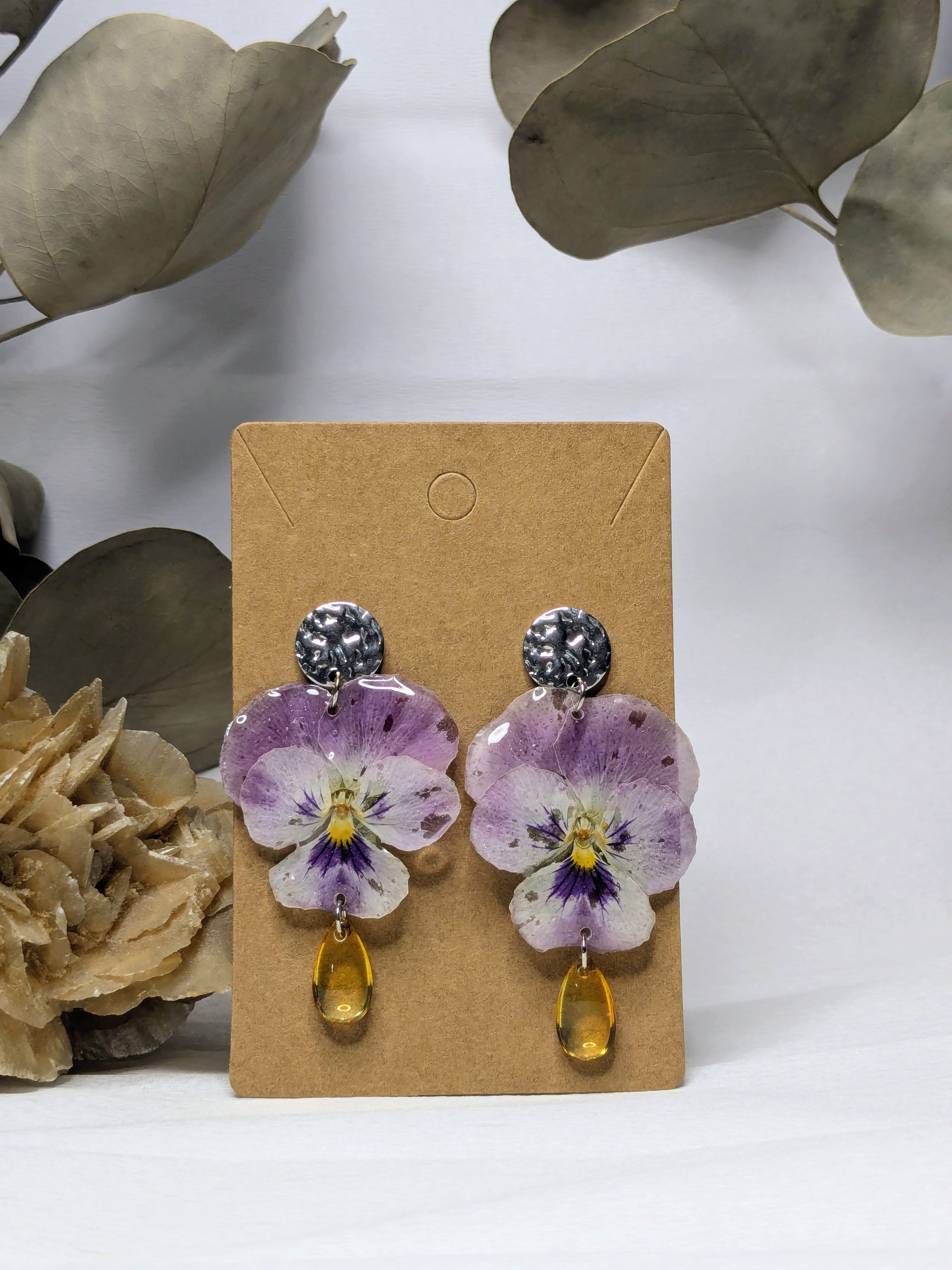 Boucles d'oreilles Zéphira Pensées
