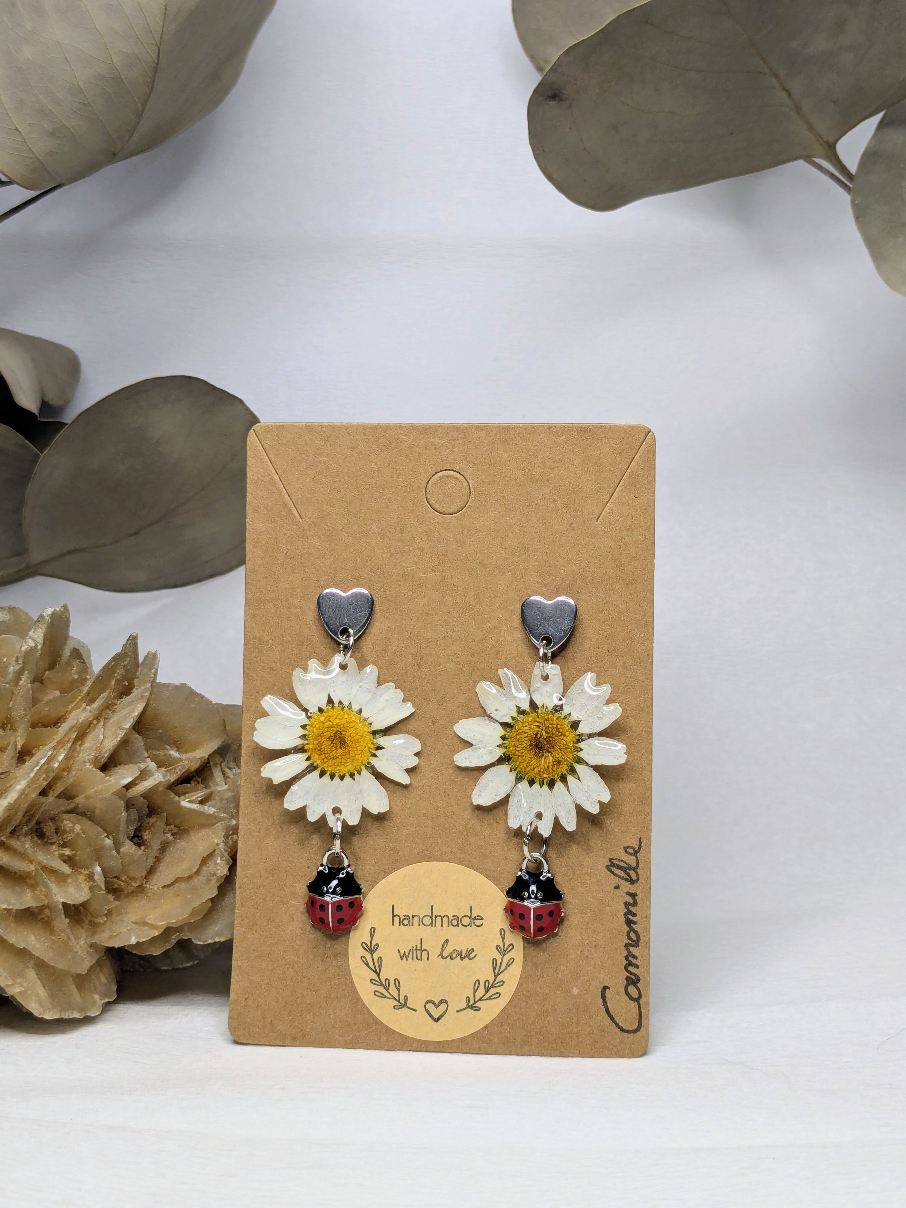Boucles d'oreilles Épona Camomilles