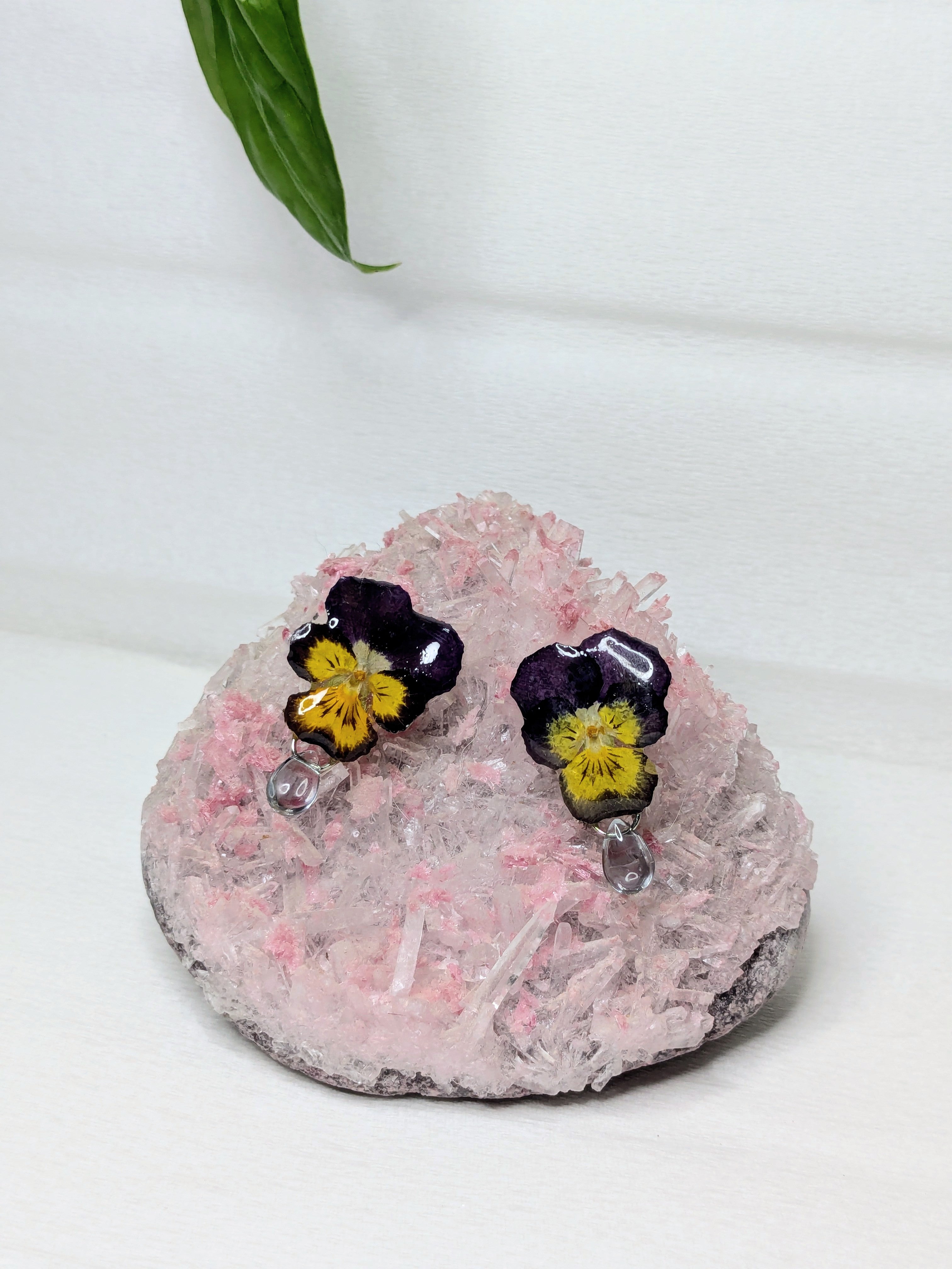 Boucles d'oreilles Pensées