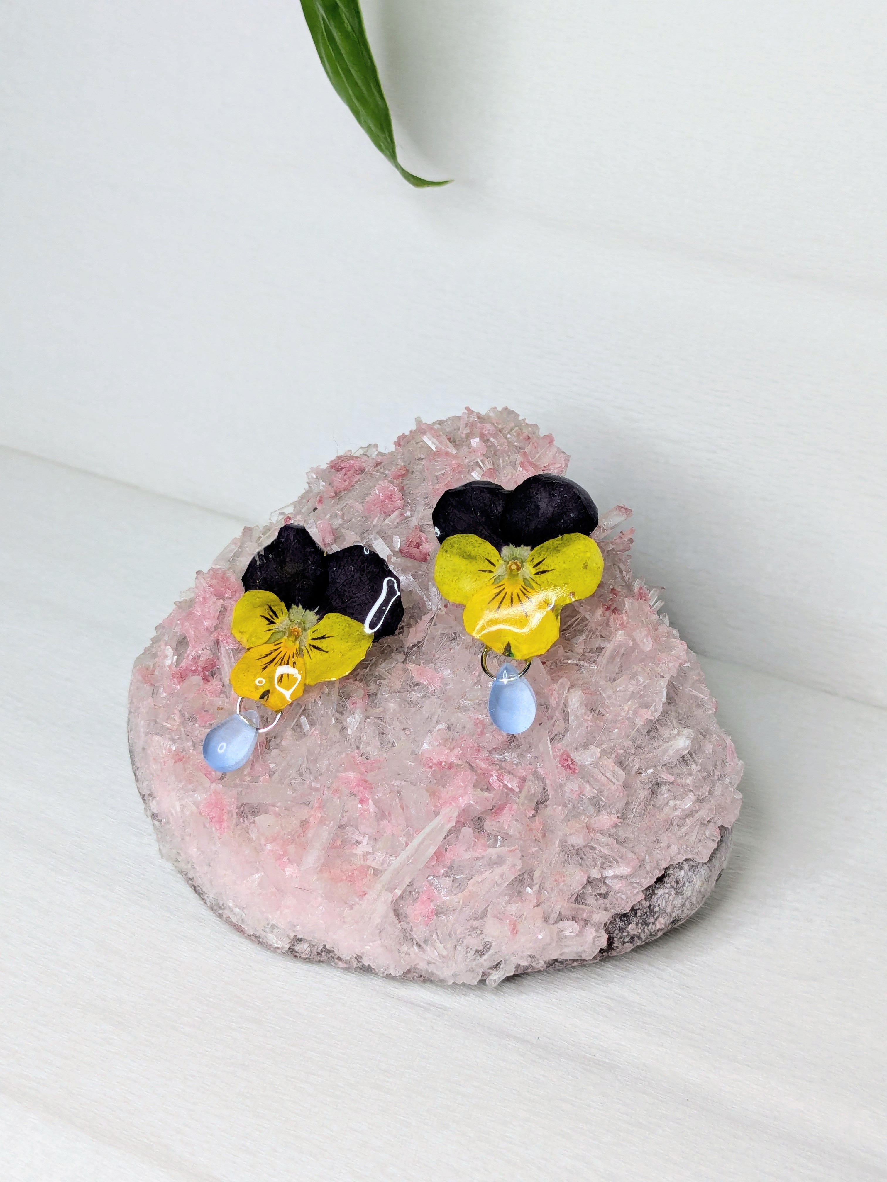 Boucles d'oreilles Pensées
