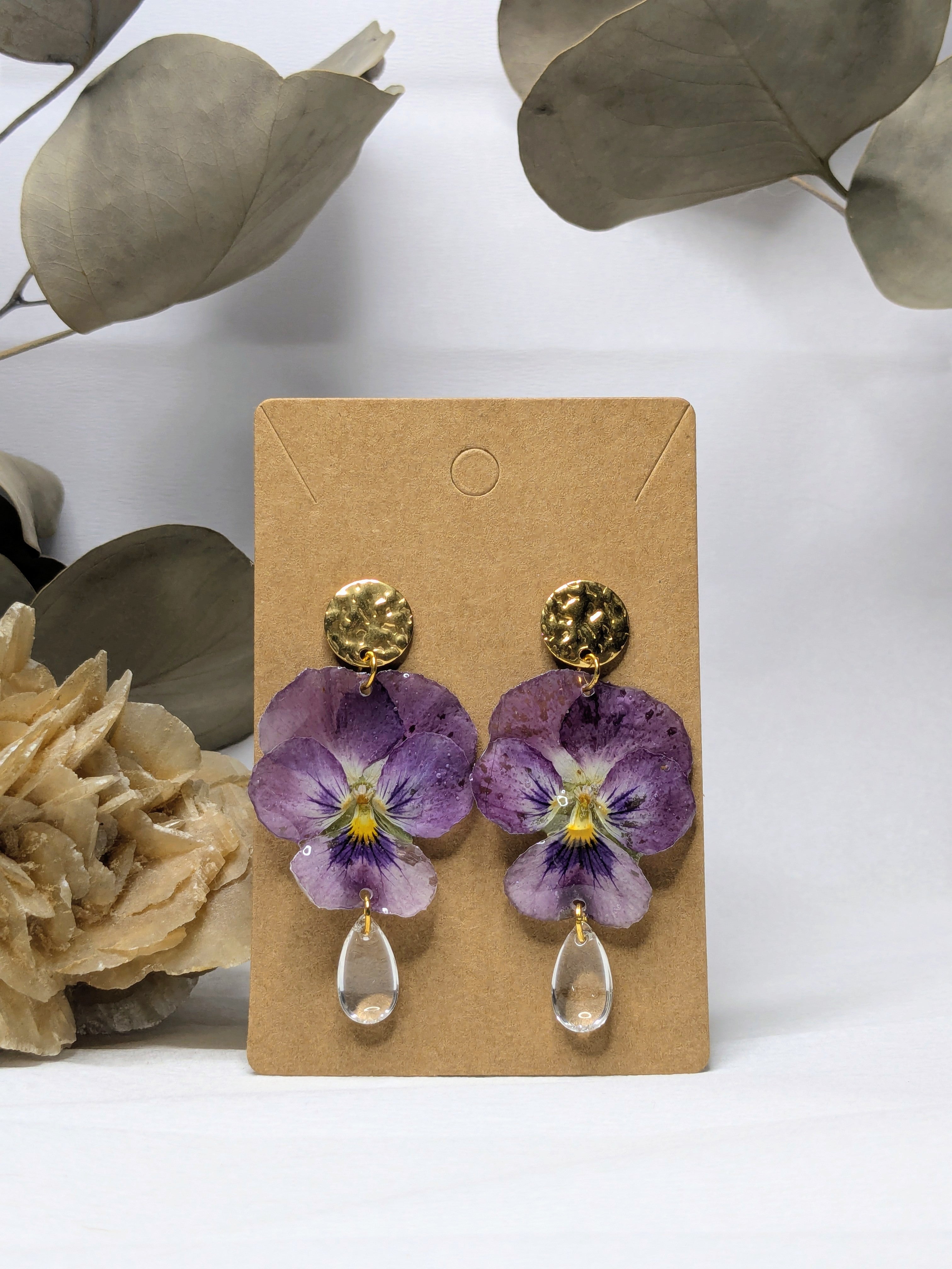 Boucles d'oreilles Zéphira Pensées
