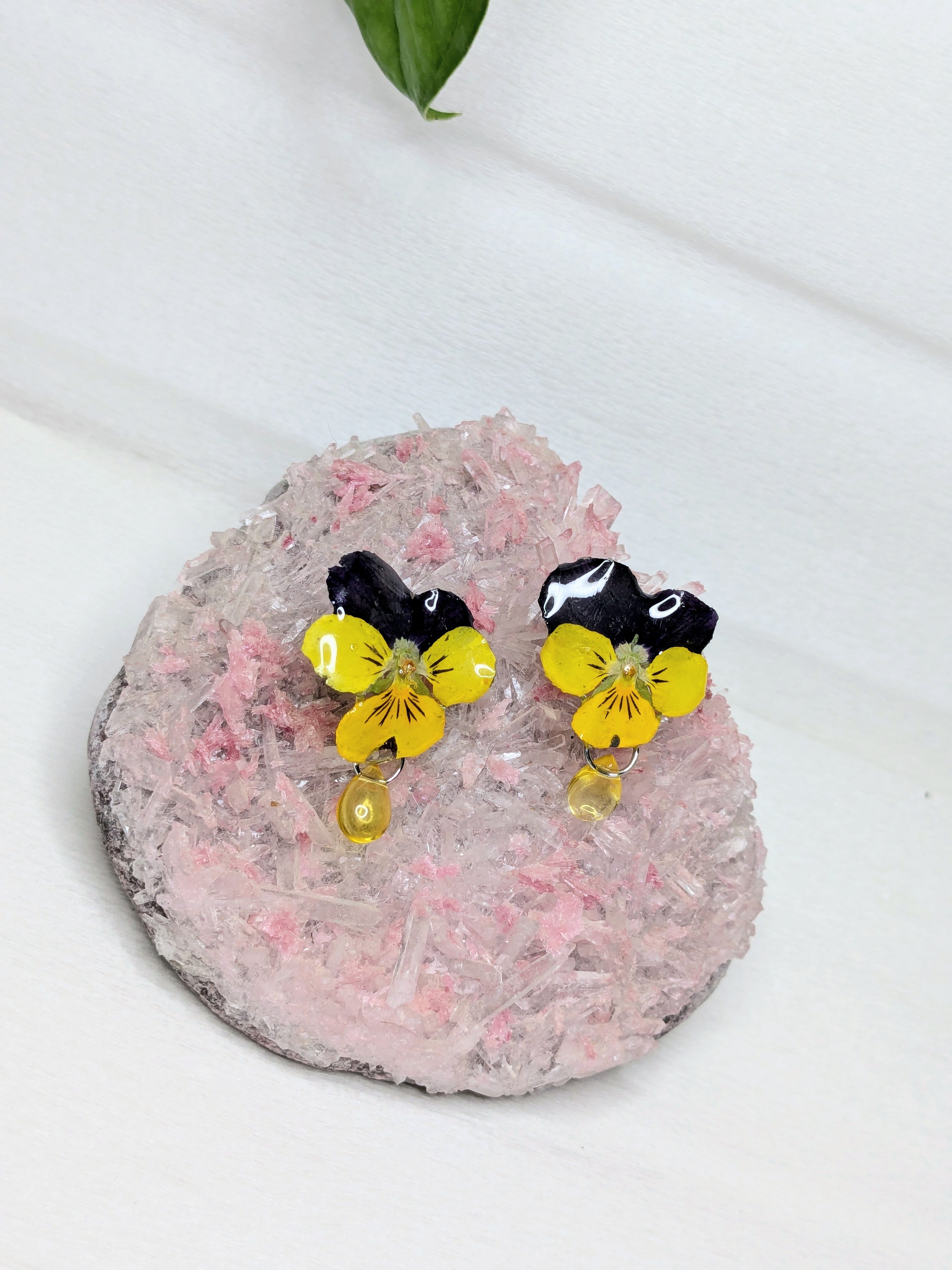 Boucles d'oreilles Pensées
