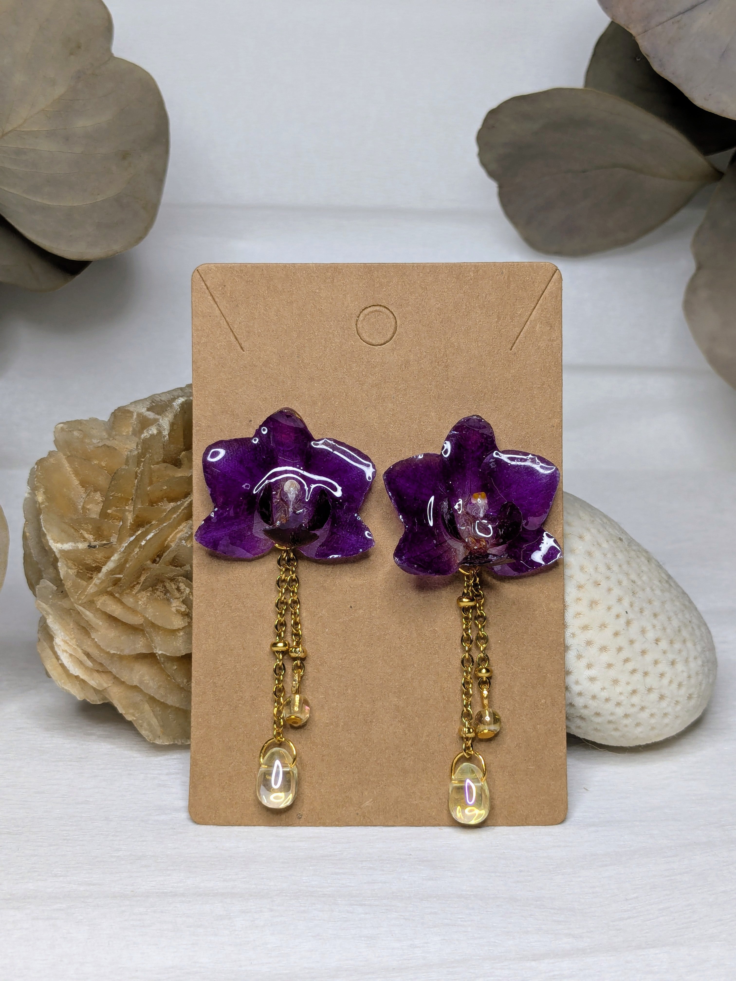 Boucles d'oreilles mini Orchidées