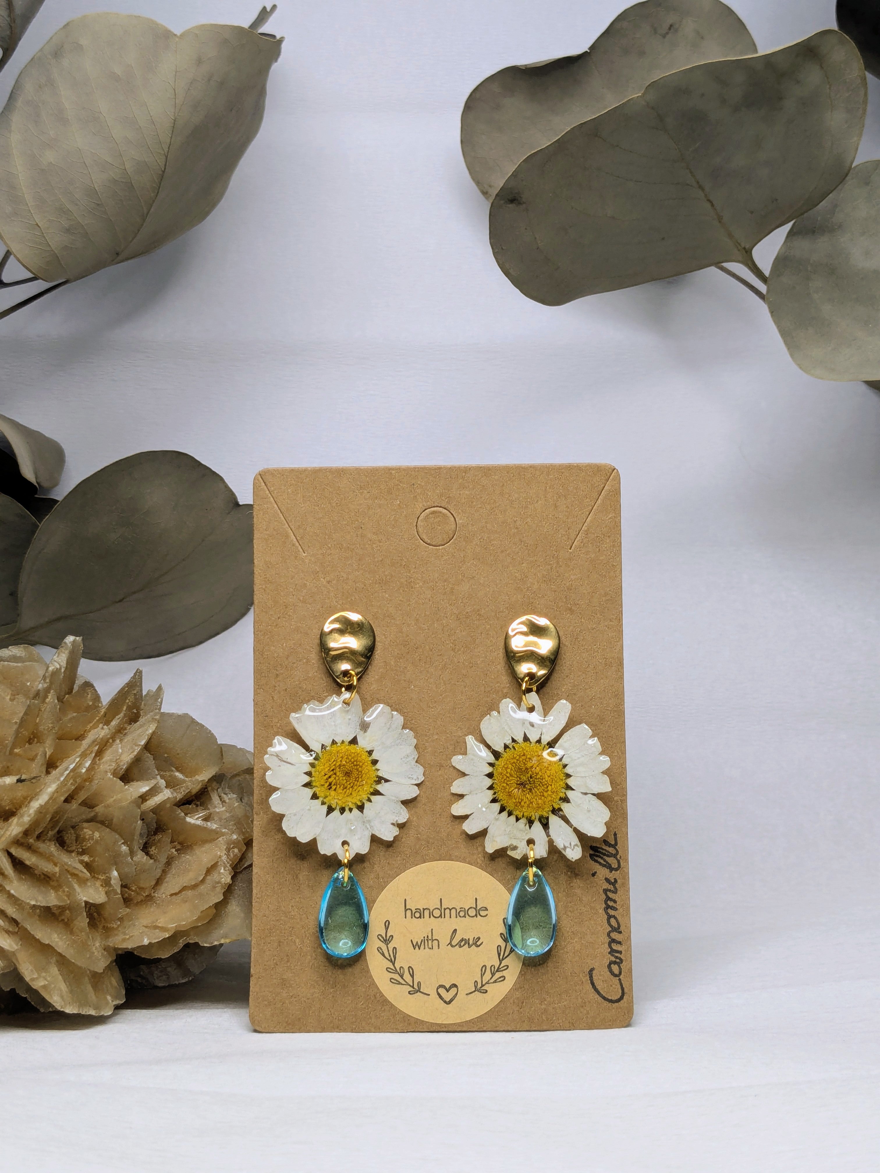 Boucles d'oreilles Ondine Camomilles